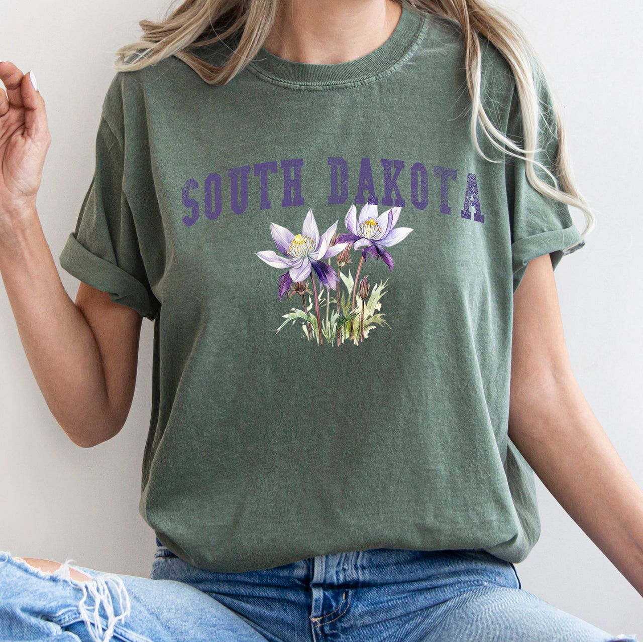 South Dakota State Flower Comfort Colors Tee
