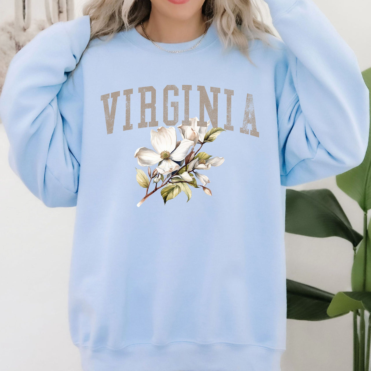 Virginia State Flower Botanical Graphic Pride Nature Emblem Southern State Pride Sweatshirt