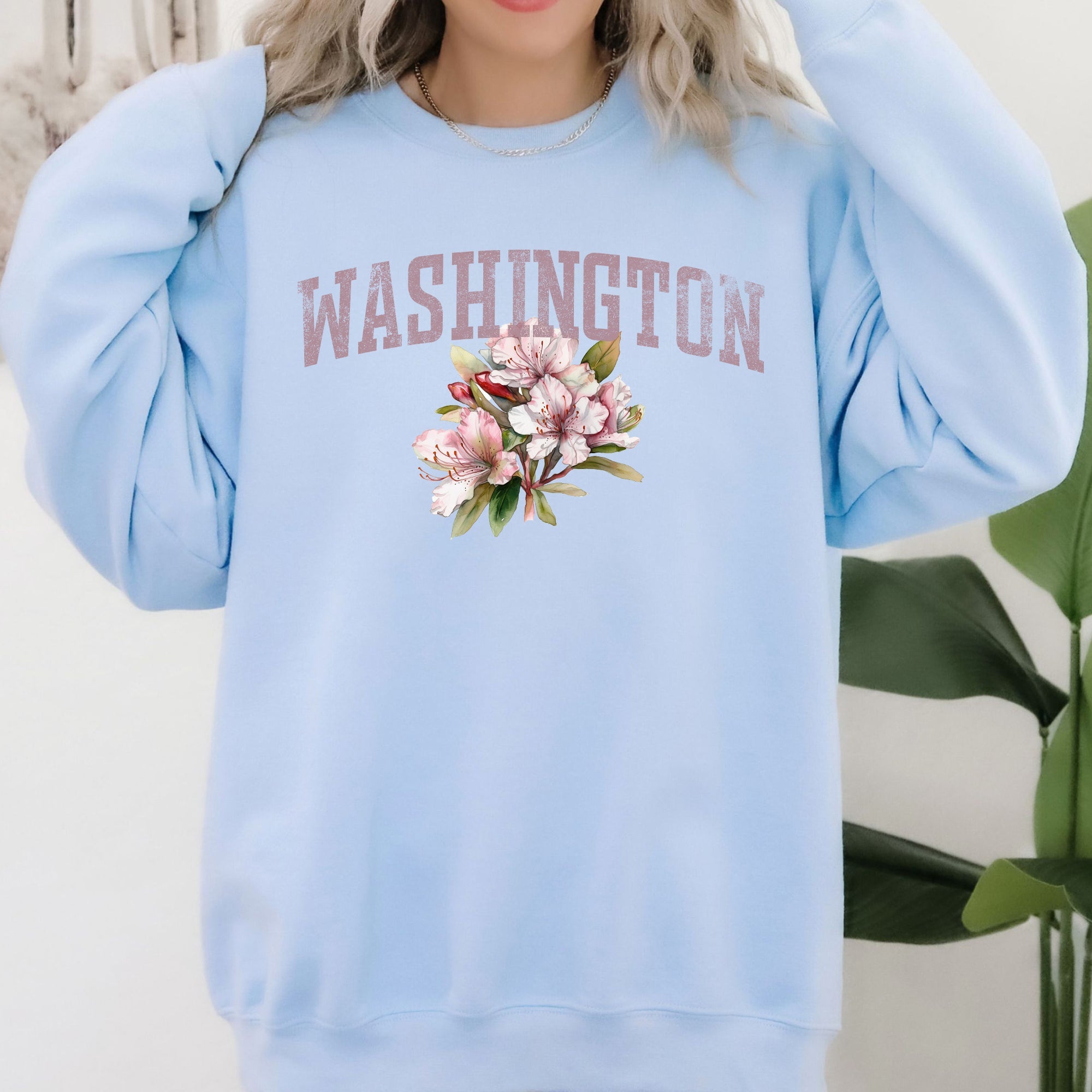 Washington State Flower Pacific Northwest Floral Illustration Edition Graphic Sweatshirt