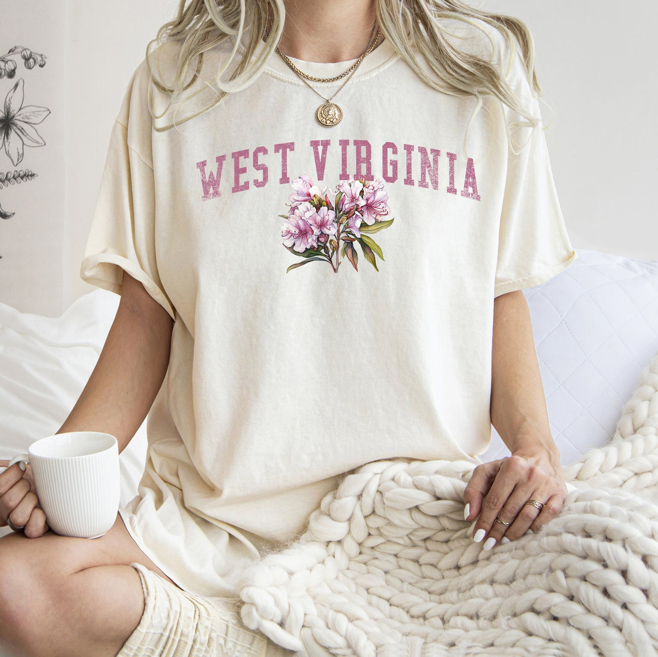West Virginia State Flower Comfort Colors Tee