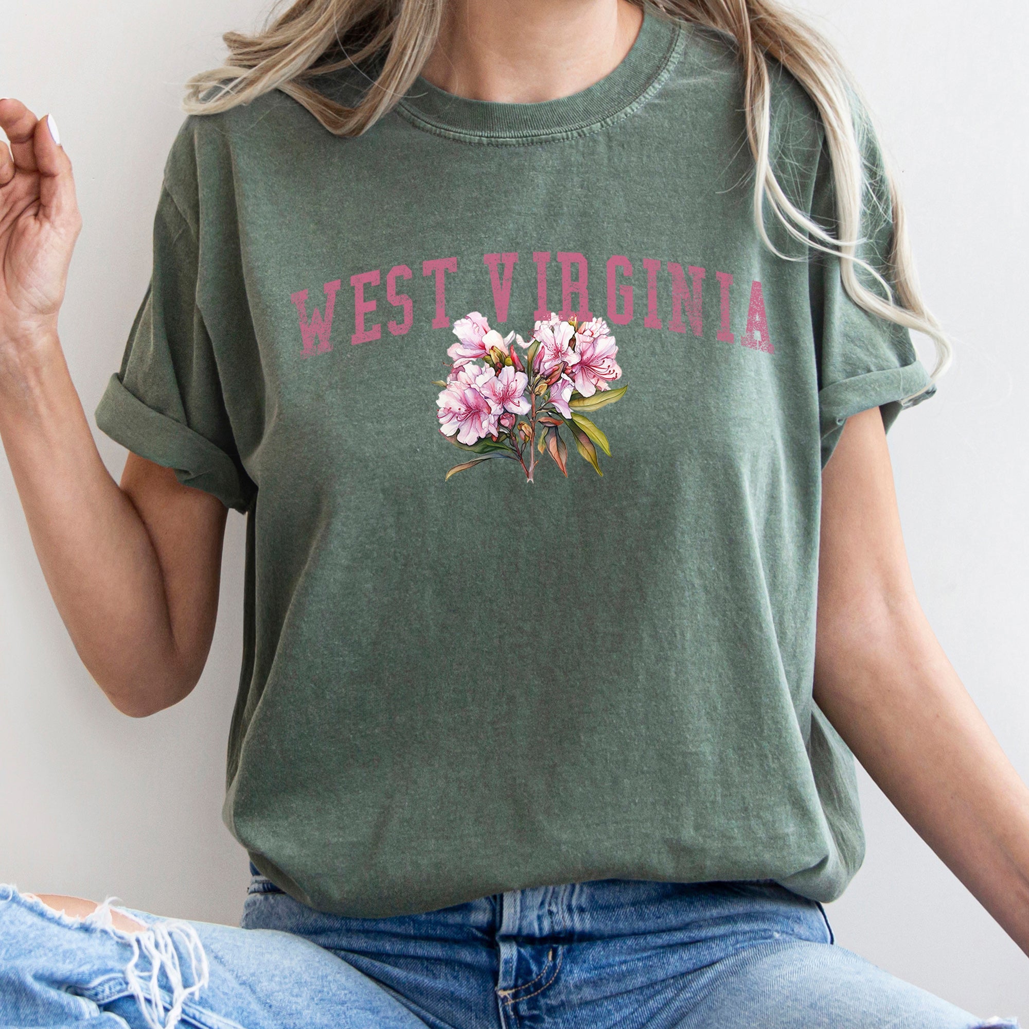 West Virginia State Flower Comfort Colors Tee