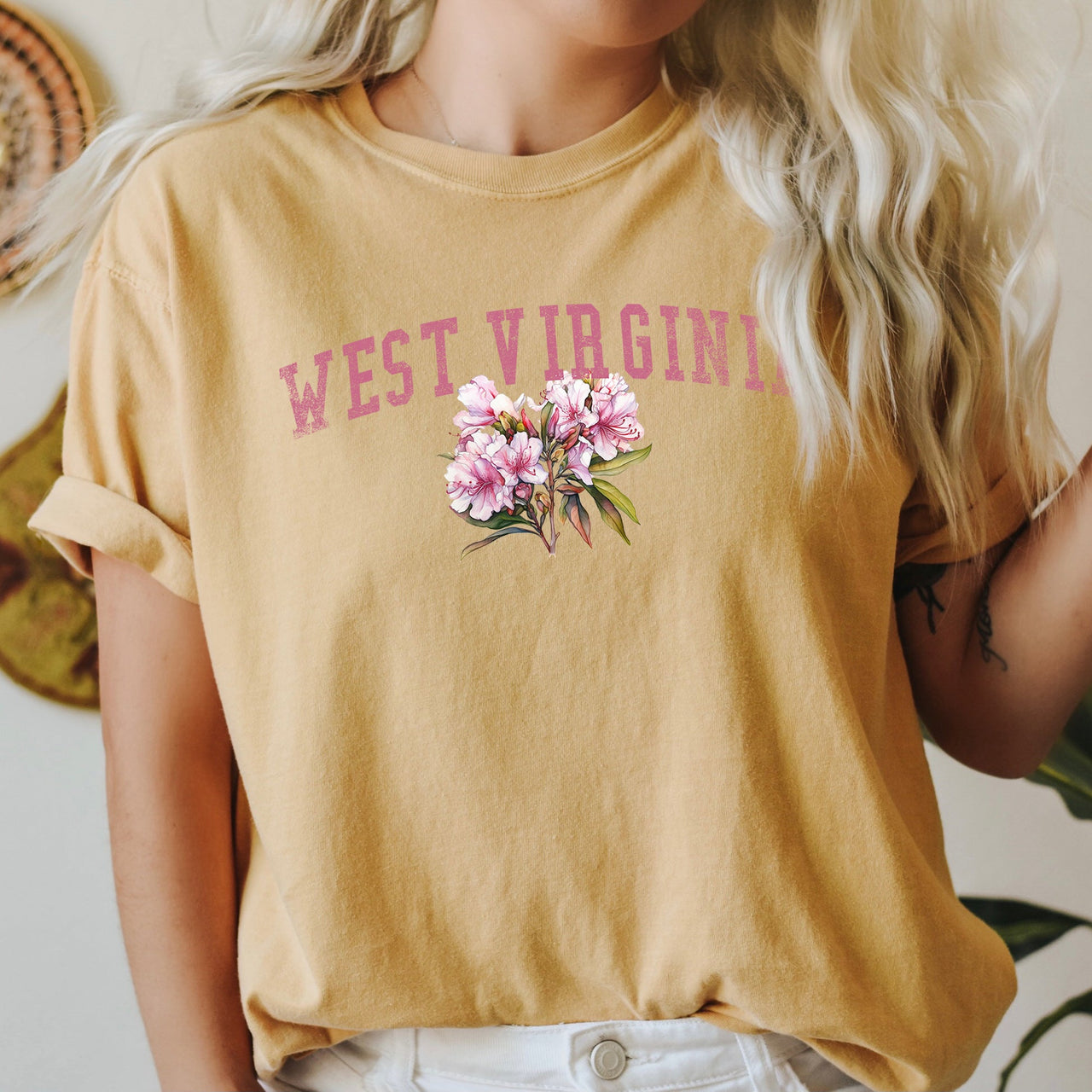 West Virginia State Flower Comfort Colors Tee