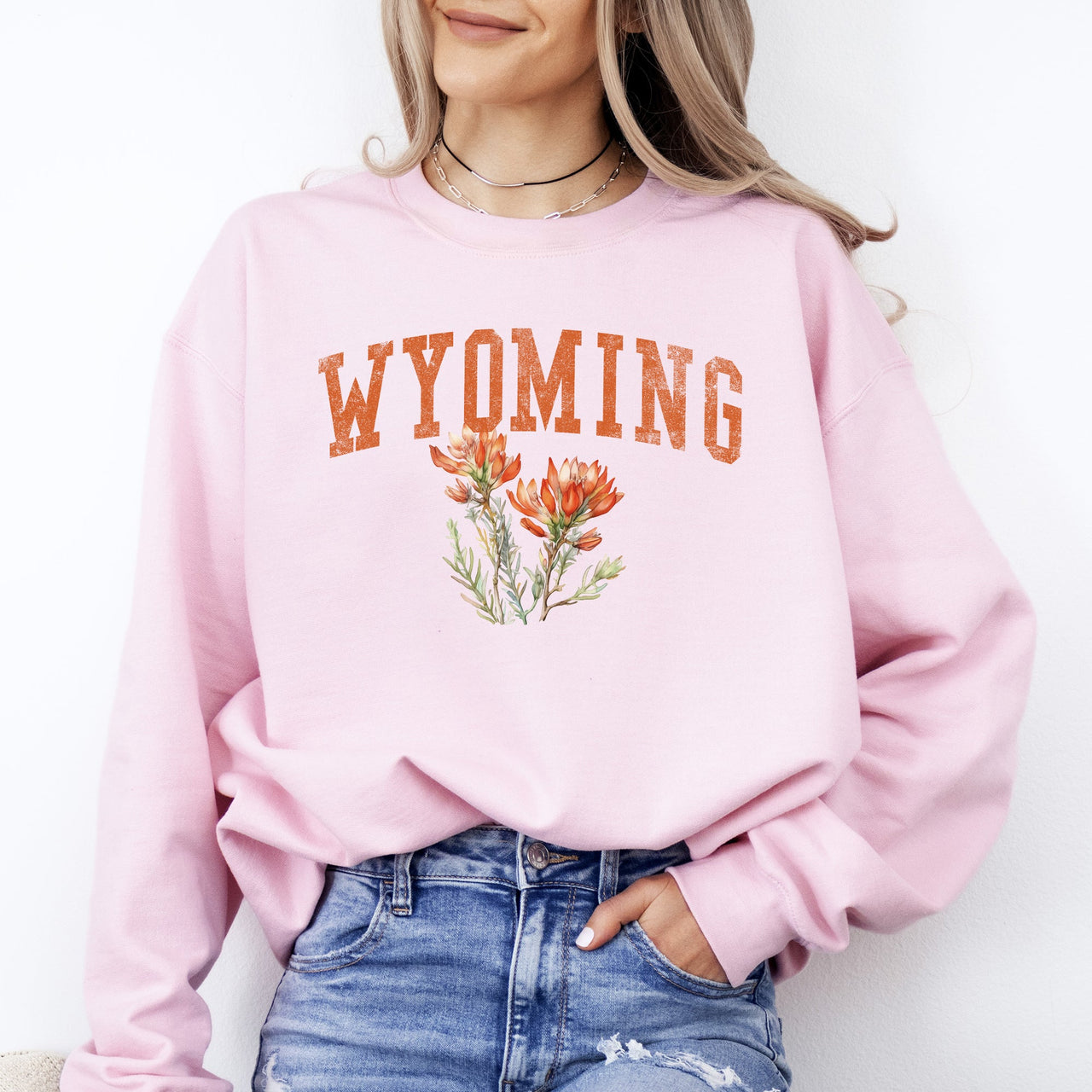 Wyoming State Flower Heritage Edition Botanical Classic Illustration Graphic Sweatshirt