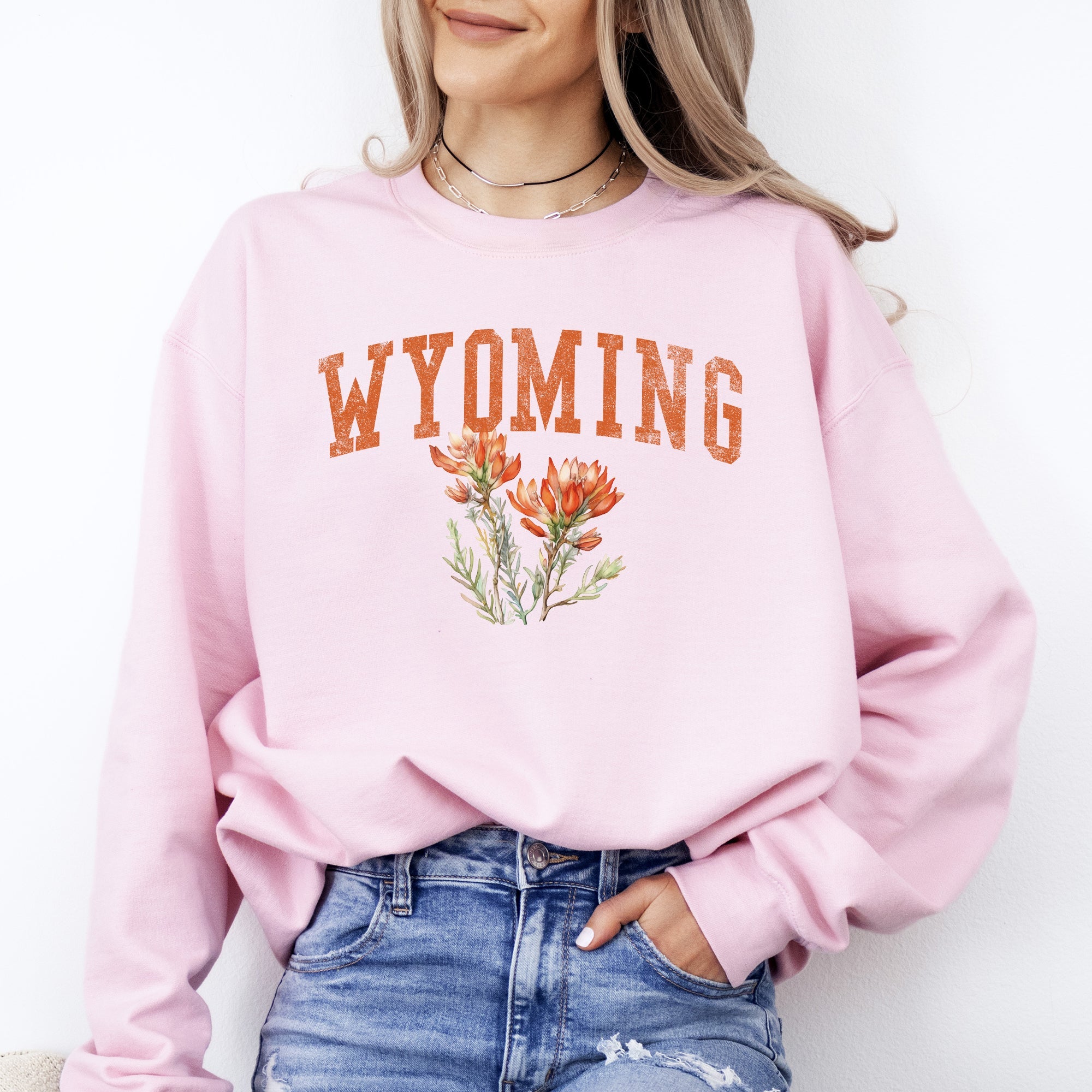 Wyoming State Flower Heritage Edition Botanical Classic Illustration Graphic Sweatshirt