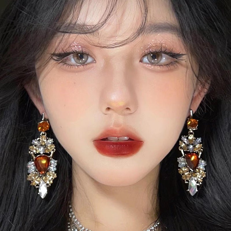 Statement Rhinestones Large Drop Earrings (MAC327)