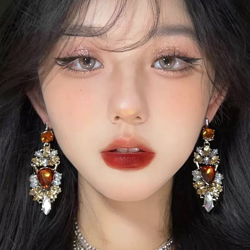 Statement Rhinestones Large Drop Earrings (MAC327)