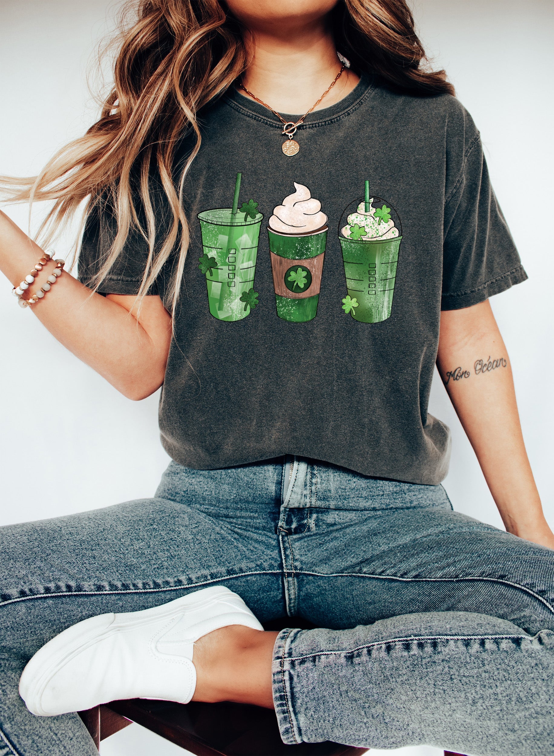 St Patrick's Day Coffee Drinks Festive Irish Coffee Vibes Celebration For Coffee Lovers Comfort Colors Tee