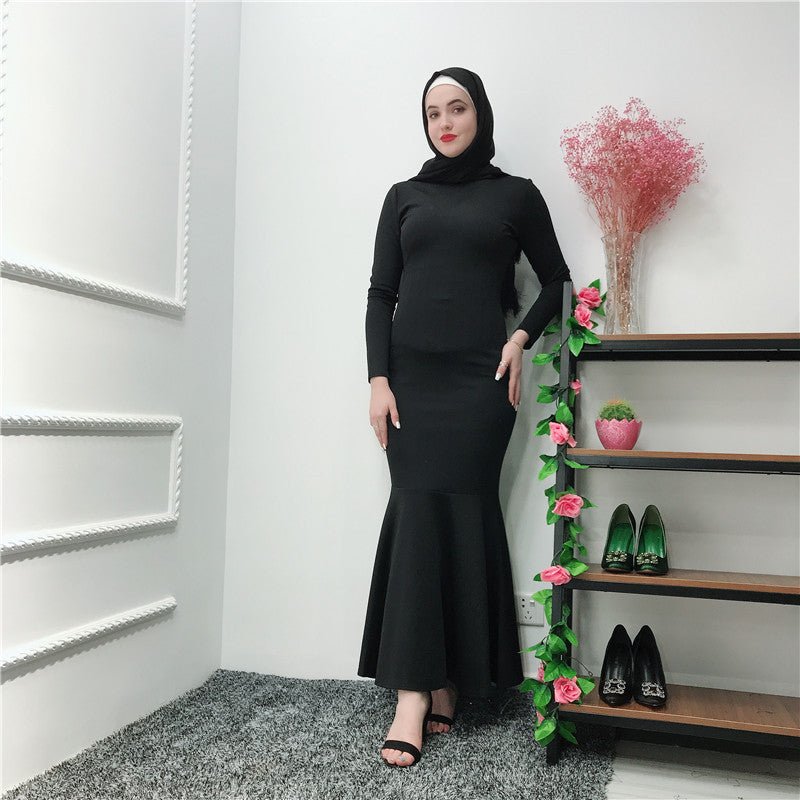 Stretch Mermaid Hem Maxi Dress(MS457)