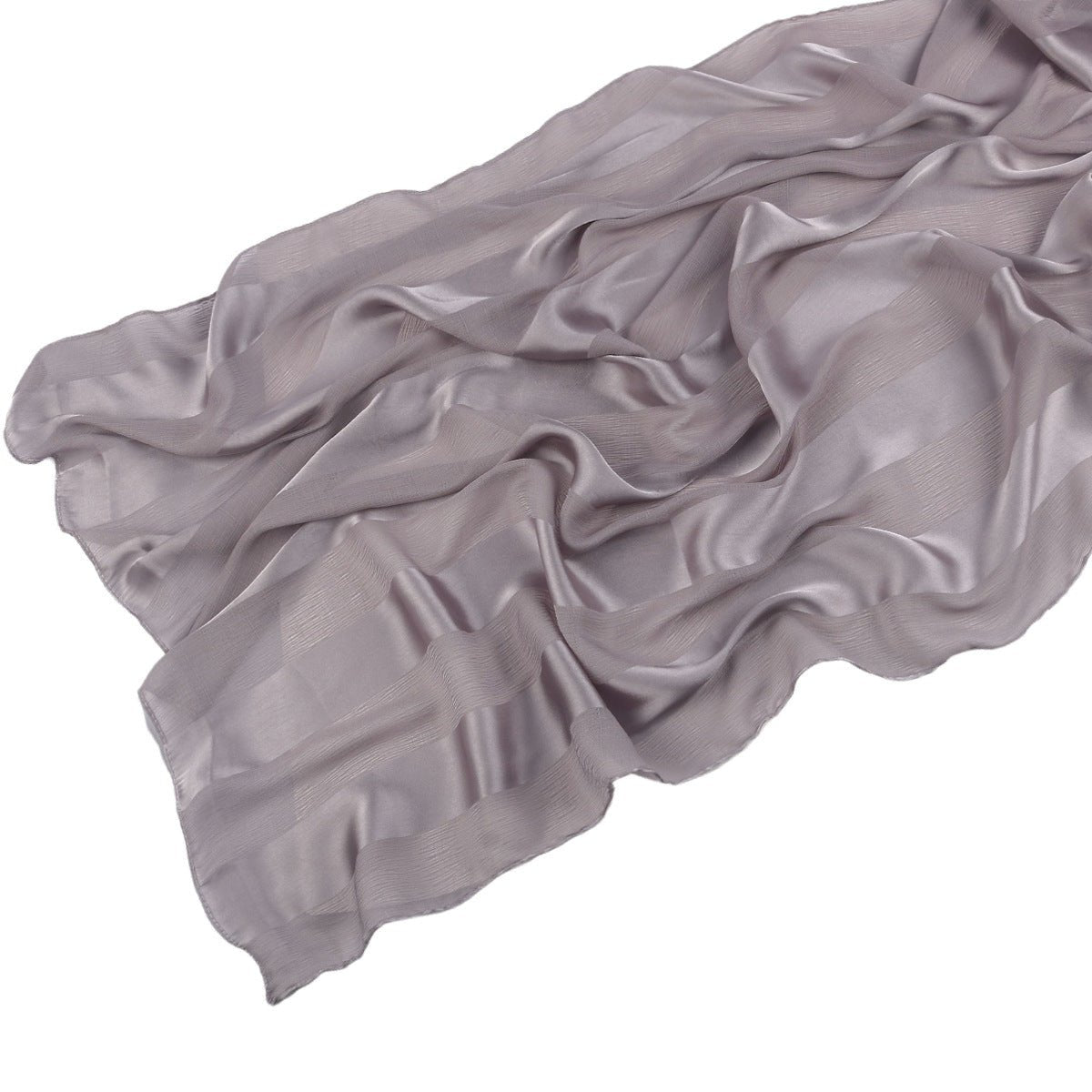 Striped Crinkle Chiffon Hijab with Organic Texture (MH143)