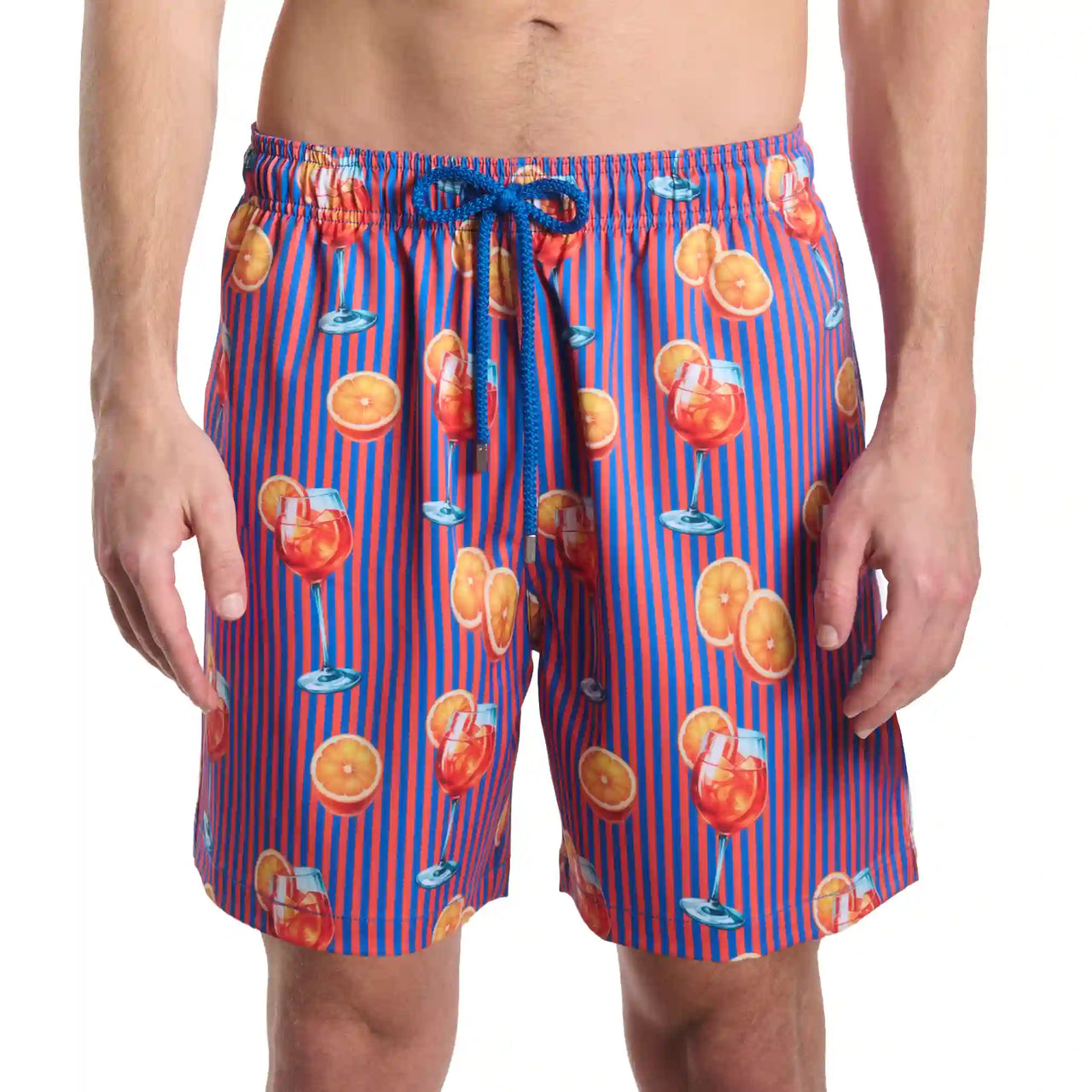 Men’s Premium Compression-Lined Hybrid Shorts – Sunset Spritz - Ocean and Heat