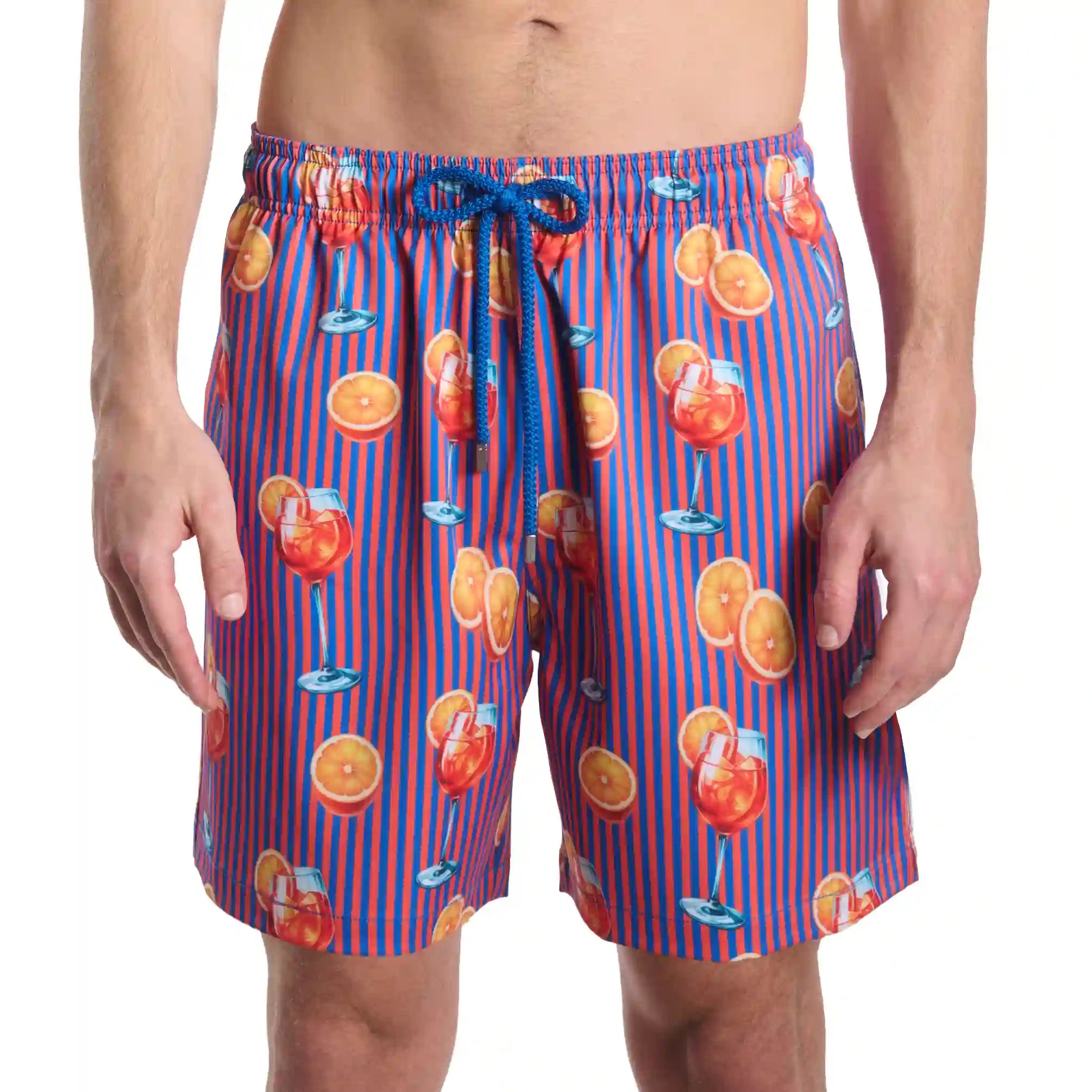 Men’s Premium Compression-Lined Hybrid Shorts – Sunset Spritz - Ocean and Heat