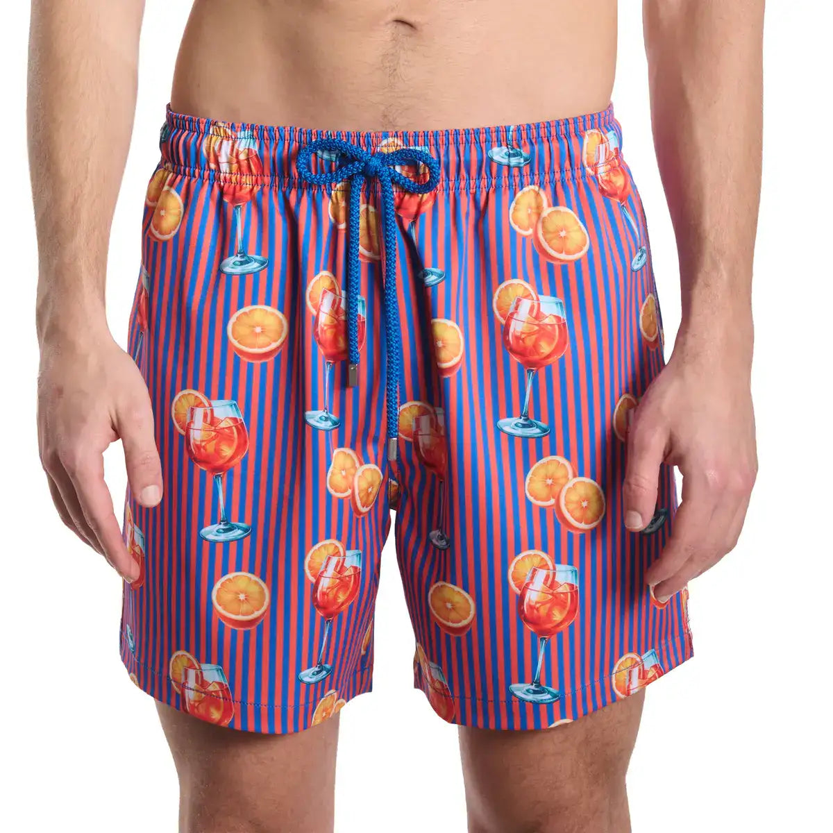 Men’s Premium Compression-Lined Hybrid Shorts – Sunset Spritz - Ocean and Heat