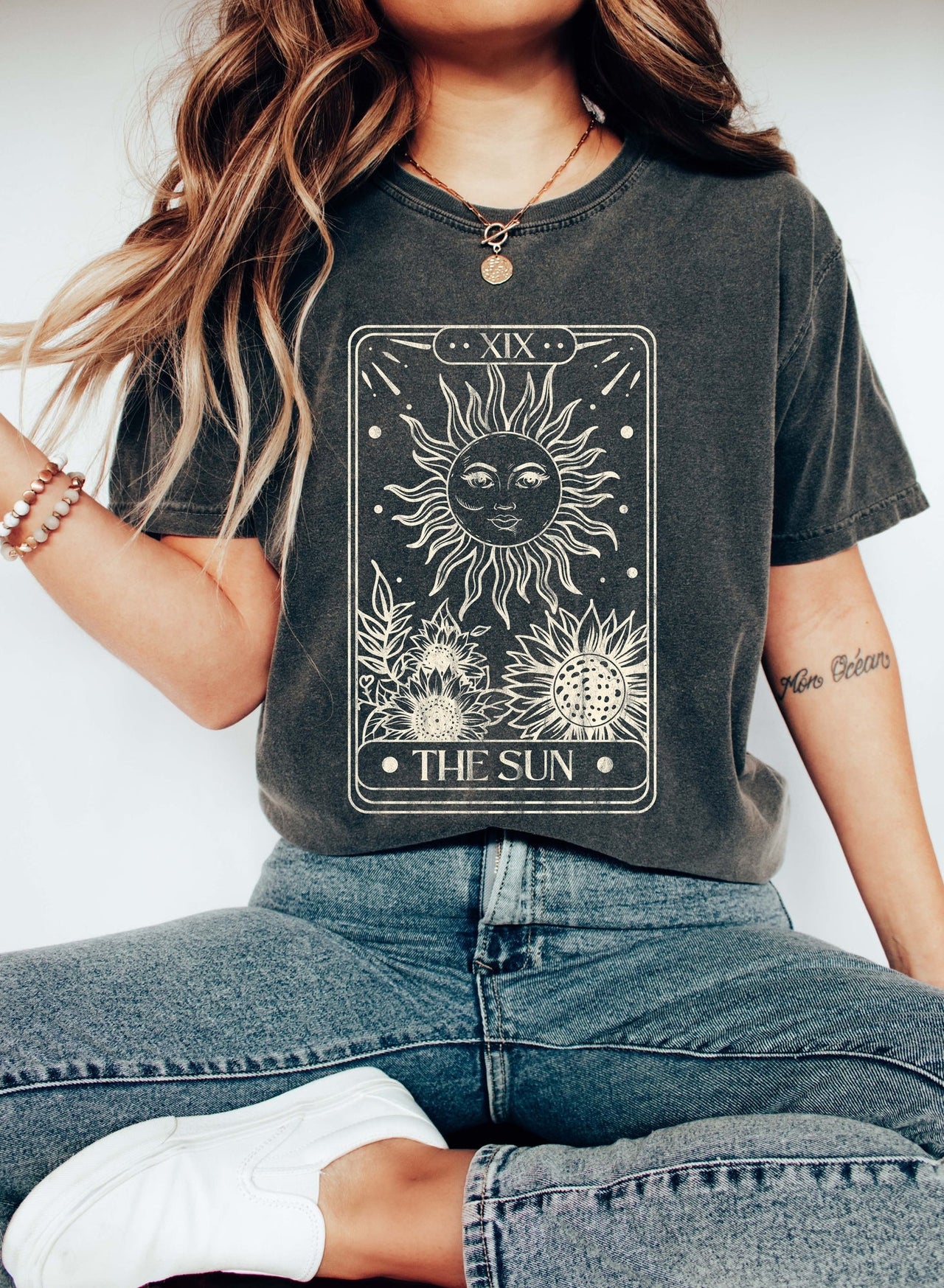 Sun Tarot Card Celestial Cosmic Traveler Edition Mystic Light Series Original Design Comfort Colors Tee