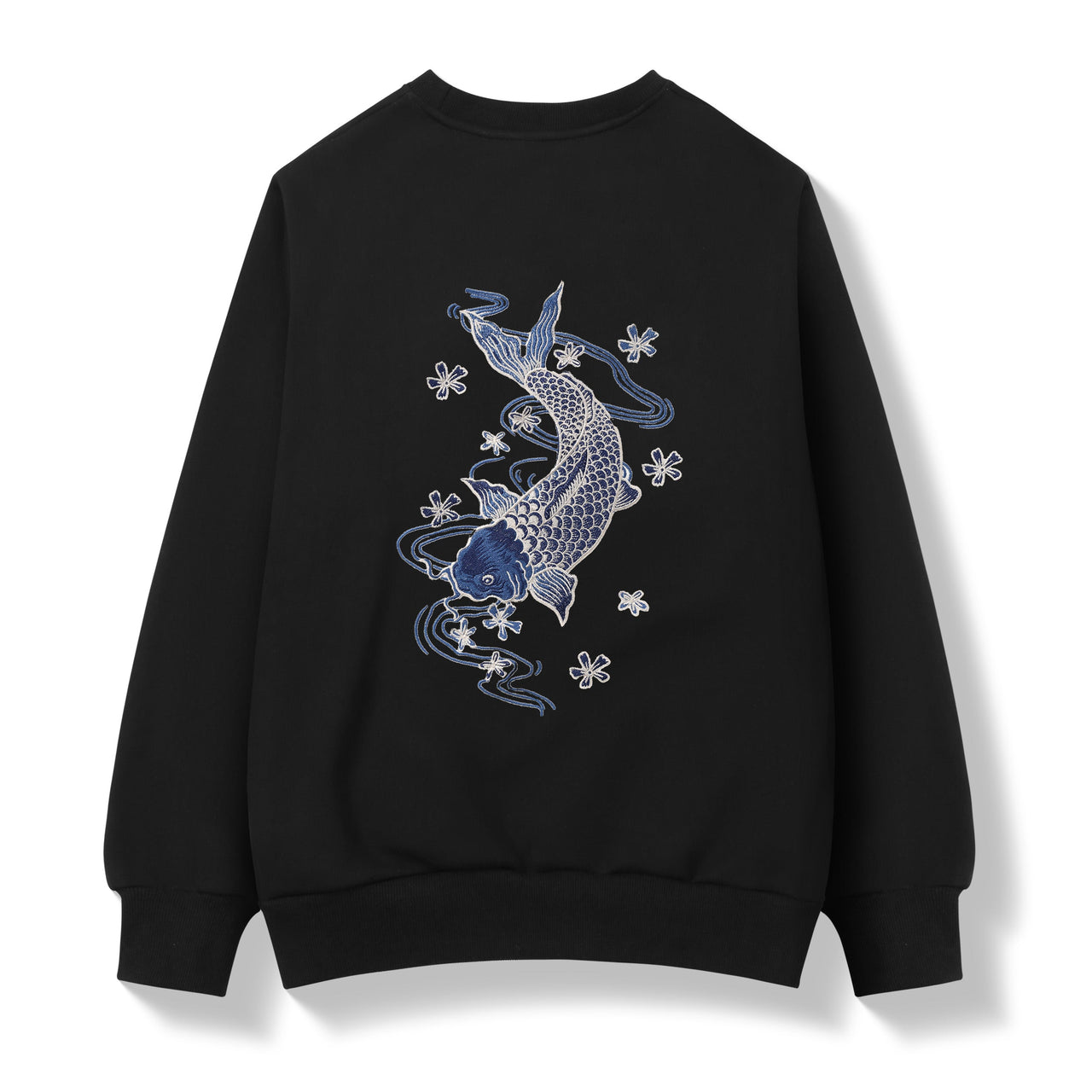SW9015 Blue Koi Embroidery Sweater