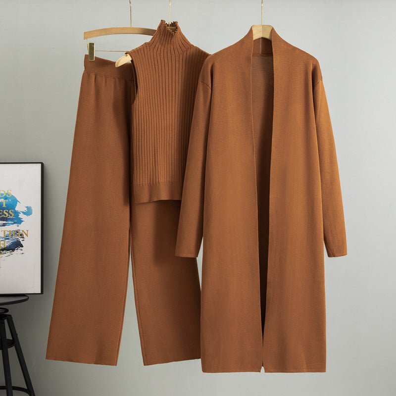Sweater Set with Sleeveless Vest 3-Piece Set(MS032)