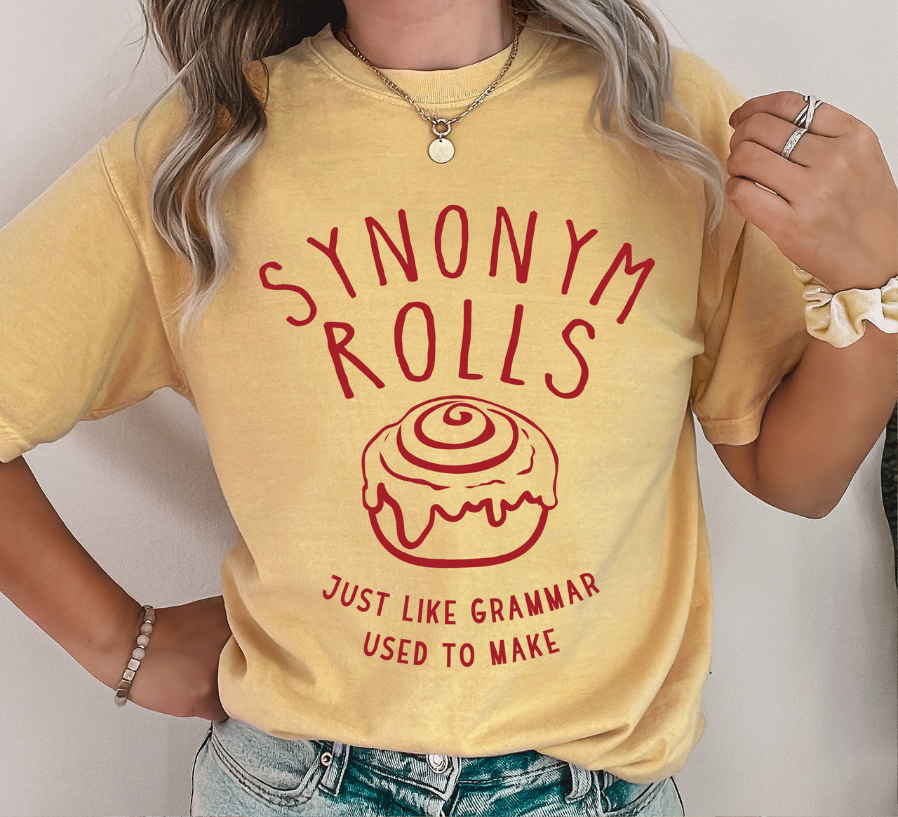 Synonym Rolls Funny Teacher Classroom Wordplay Phrase Celebrating Descriptive Language Lesson Plans Comfort Colors Tee