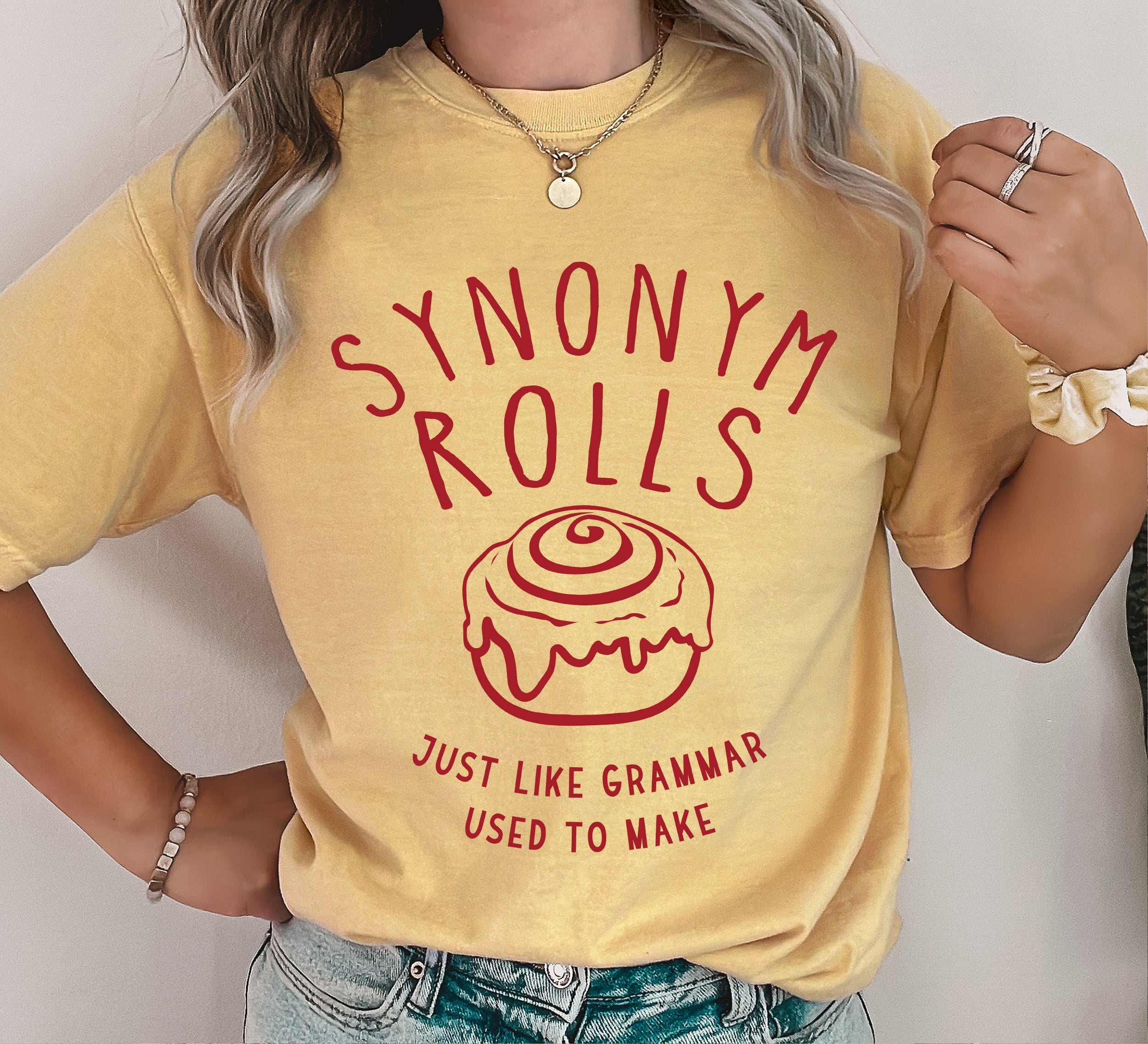 Synonym Rolls Funny Teacher Classroom Wordplay Phrase Celebrating Descriptive Language Lesson Plans Comfort Colors Tee