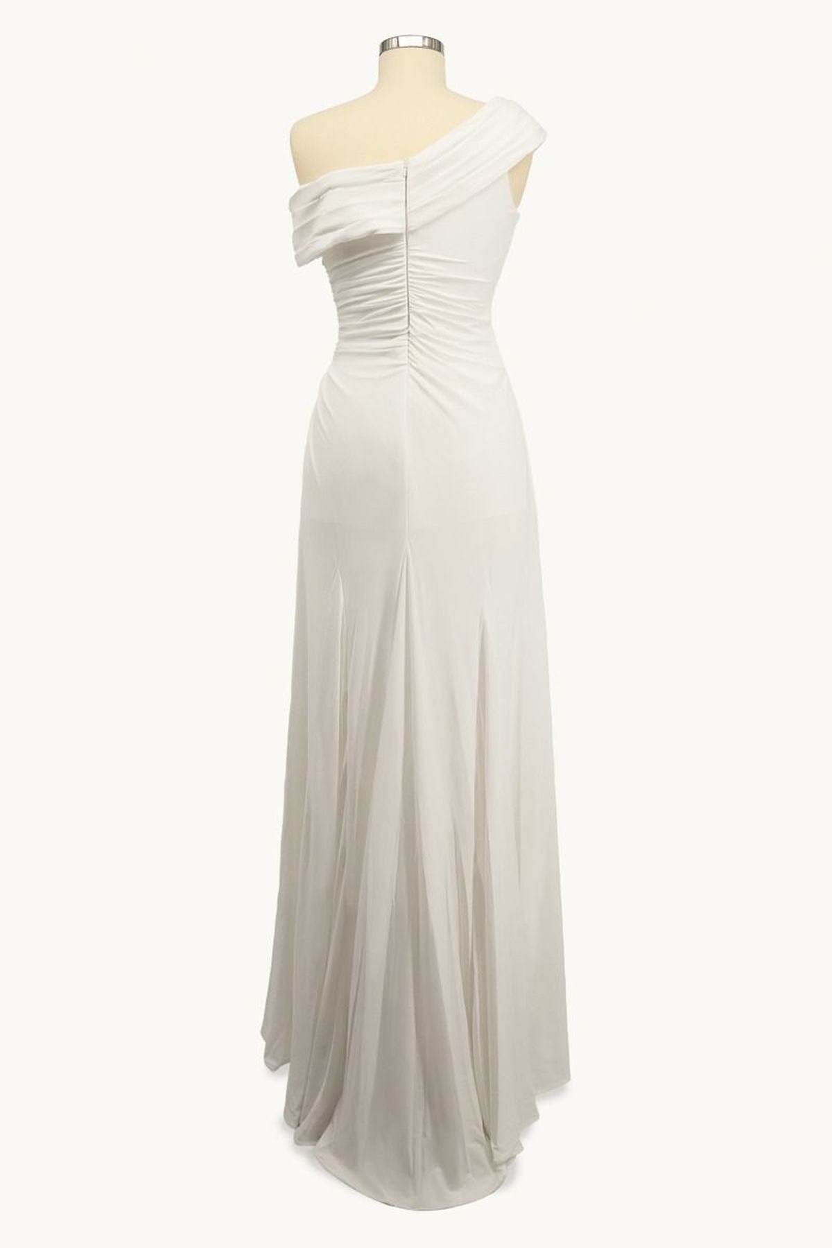 Ladivine Amoris T808 One Sleeve Off Shoulder Fitted Gown with Slit