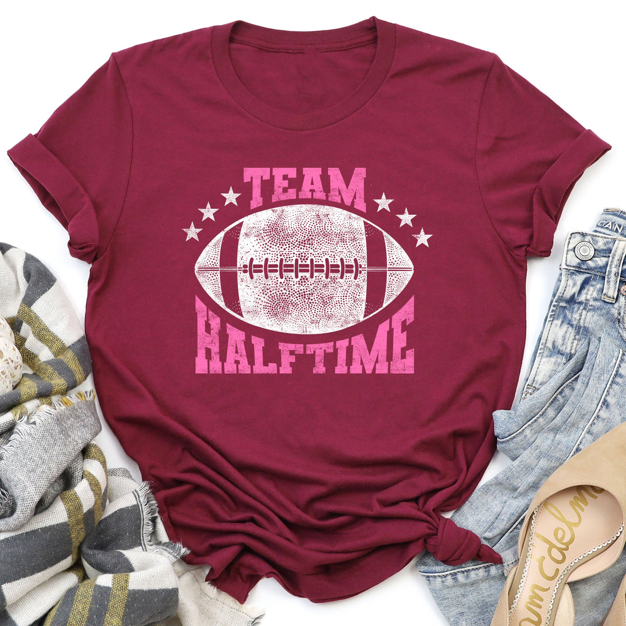 Team Halftime Football Sports Both Teams Game Day Rivalry Stadium Edition Graphic Tee