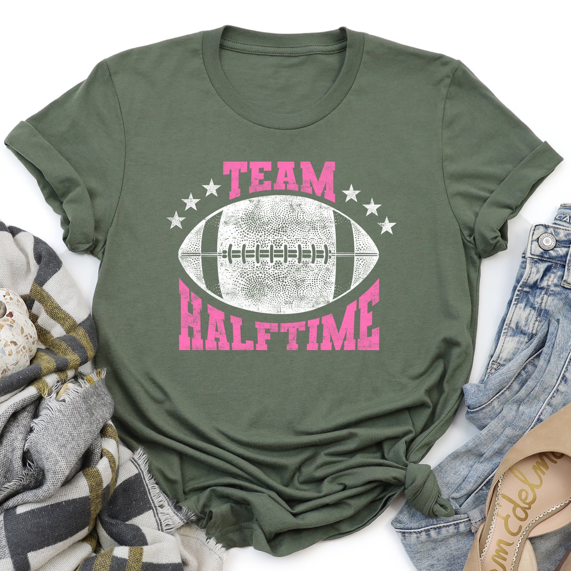 Team Halftime Football Sports Both Teams Game Day Rivalry Stadium Edition Graphic Tee
