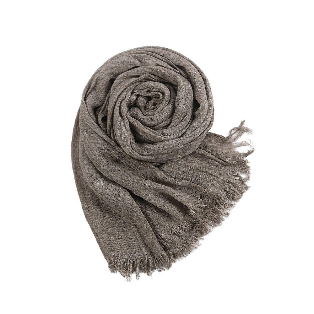 Textured Rayon Crinkle Hijab in Solid Hues Breathable Women's Wrap Hijab (MH145)
