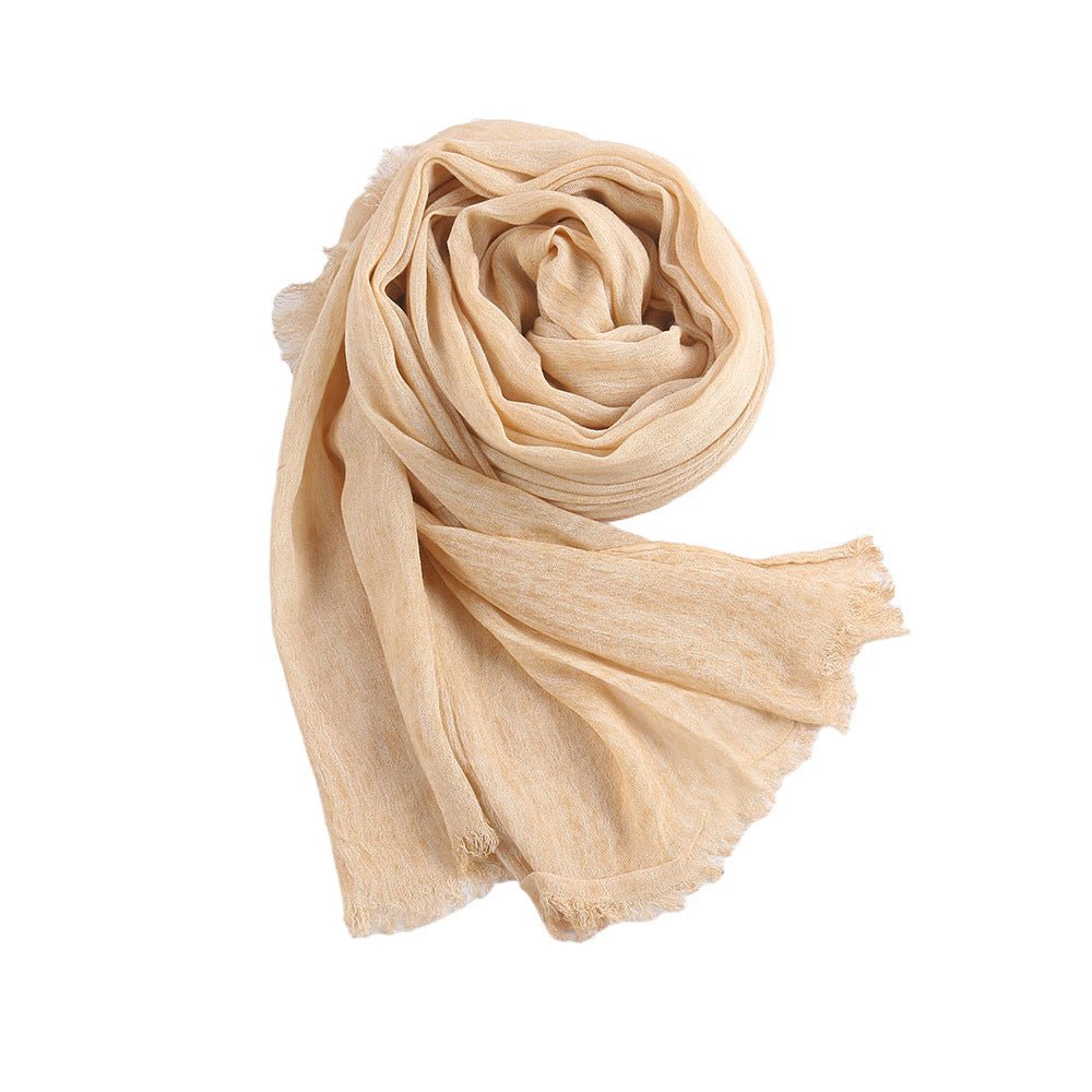 Textured Rayon Crinkle Hijab in Solid Hues Breathable Women's Wrap Hijab (MH145)