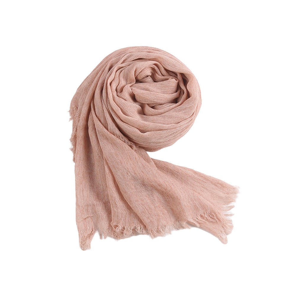 Textured Rayon Crinkle Hijab in Solid Hues Breathable Women's Wrap Hijab (MH145)