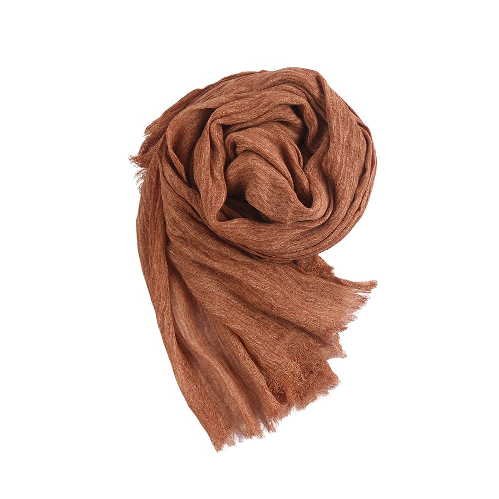 Textured Rayon Crinkle Hijab in Solid Hues Breathable Women's Wrap Hijab (MH145)