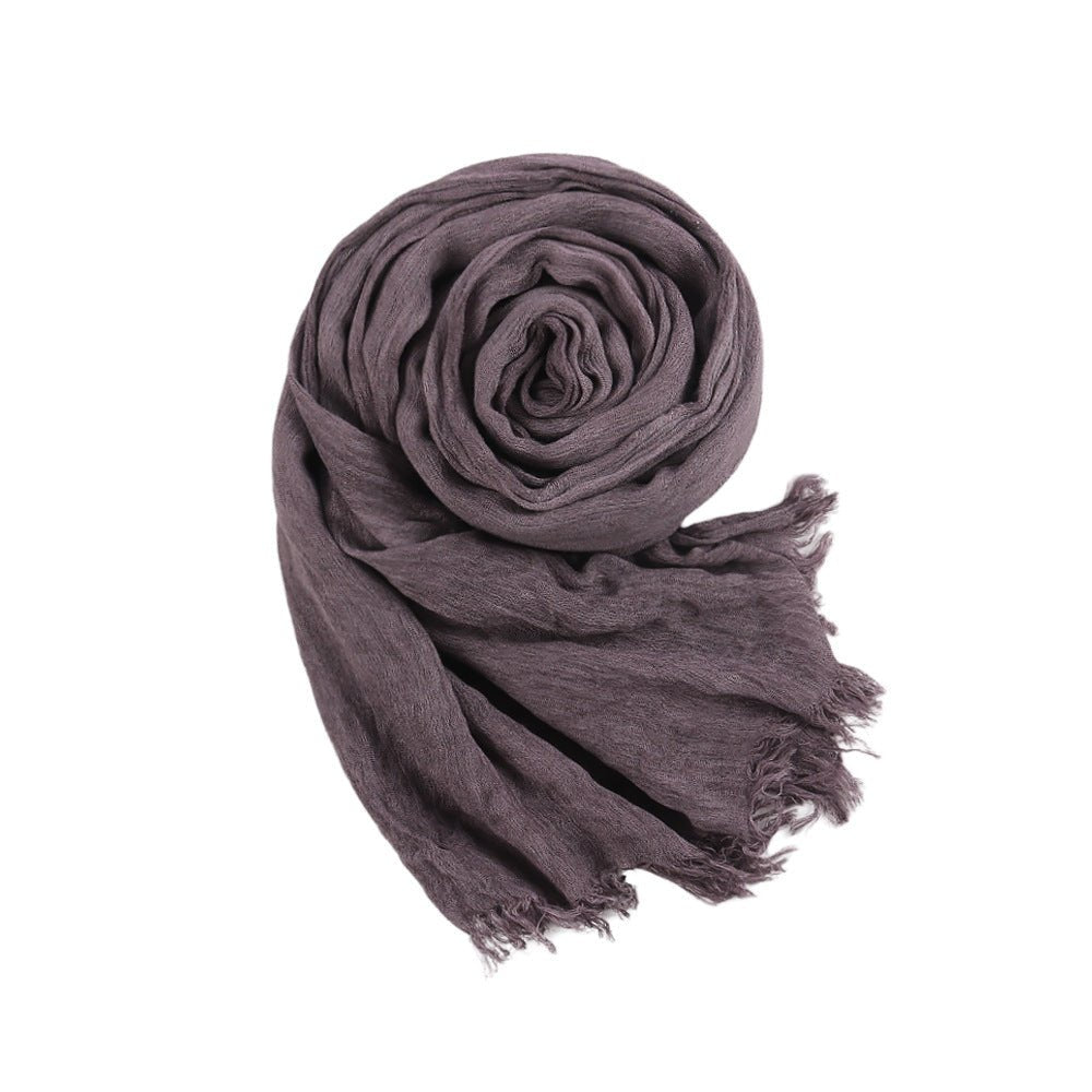 Textured Rayon Crinkle Hijab in Solid Hues Breathable Women's Wrap Hijab (MH145)