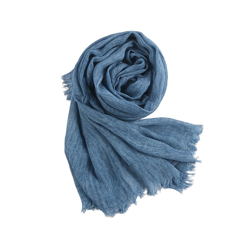 Textured Rayon Crinkle Hijab in Solid Hues Breathable Women's Wrap Hijab (MH145)