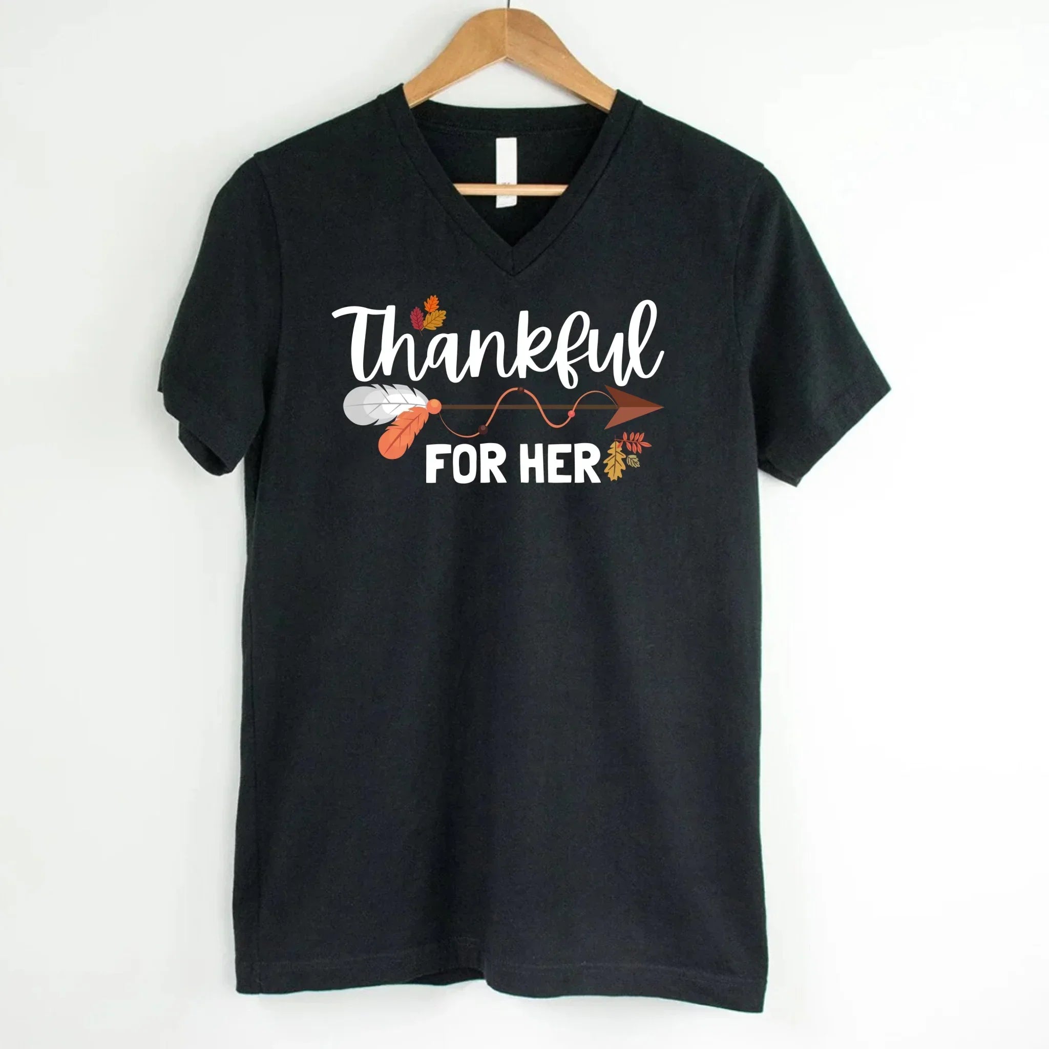 EXPEDITE to Receive in Time - Thankful For Her/Him Valentines Couple V-Neck