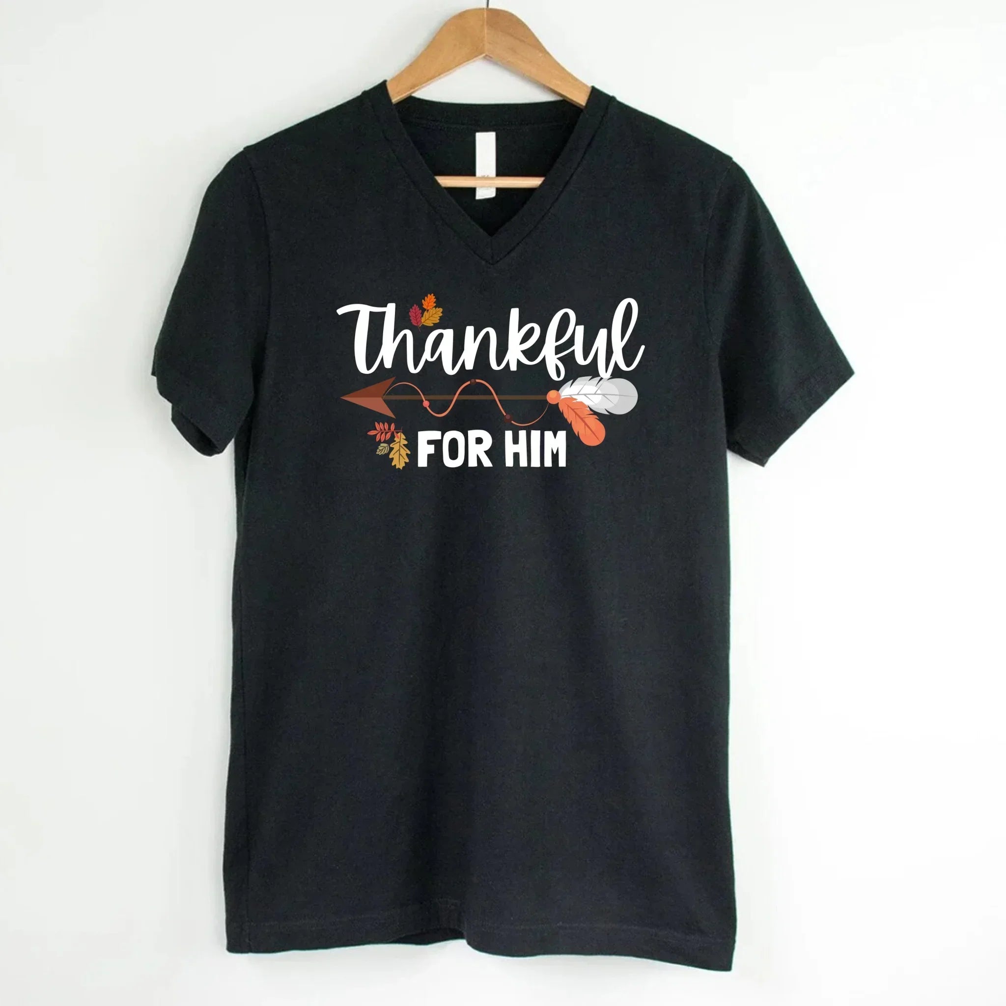EXPEDITE to Receive in Time - Thankful For Her/Him Valentines Couple V-Neck