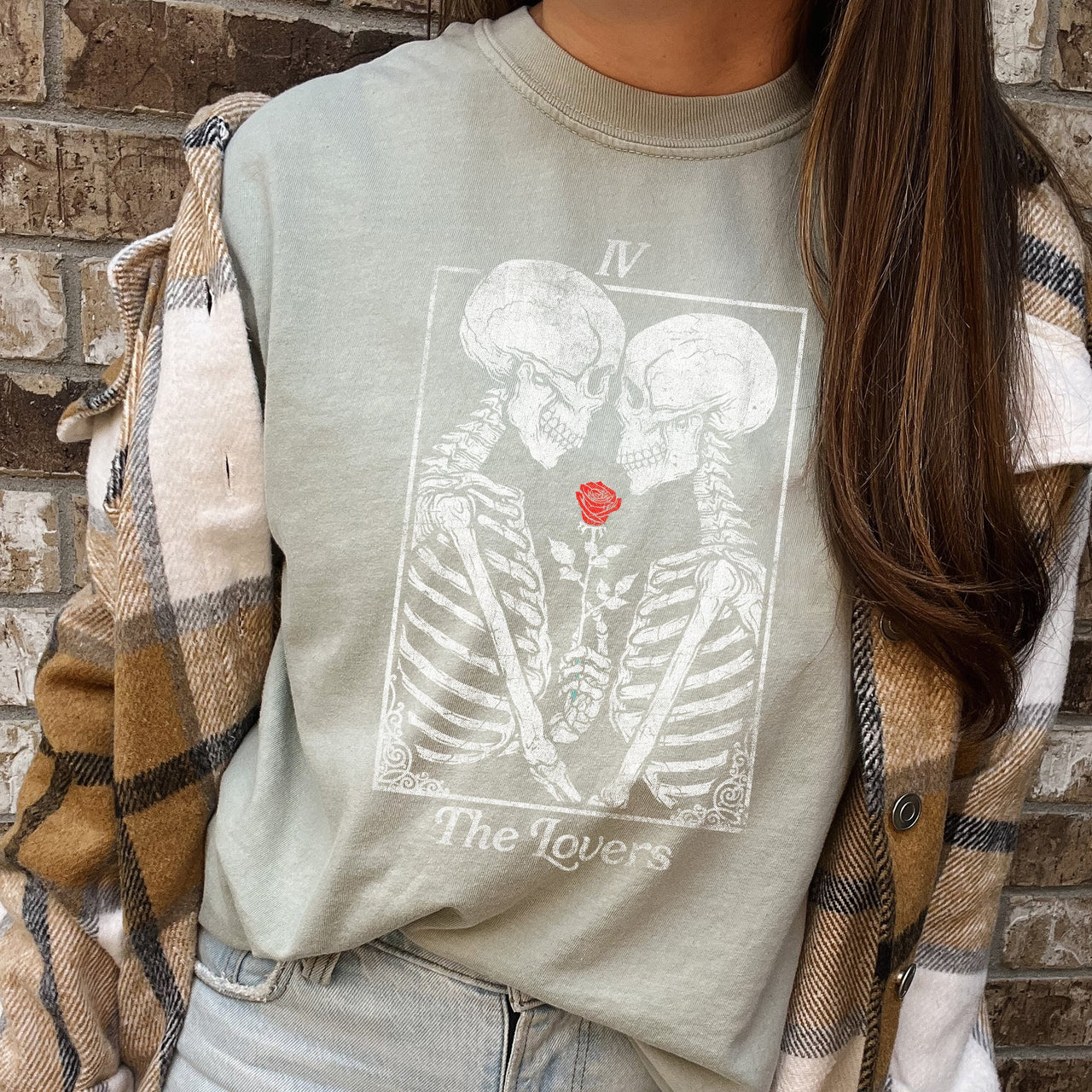 The Lovers Tarot Skeletons Mystical Magic Valentine's Day Edition Comfort Colors Tee