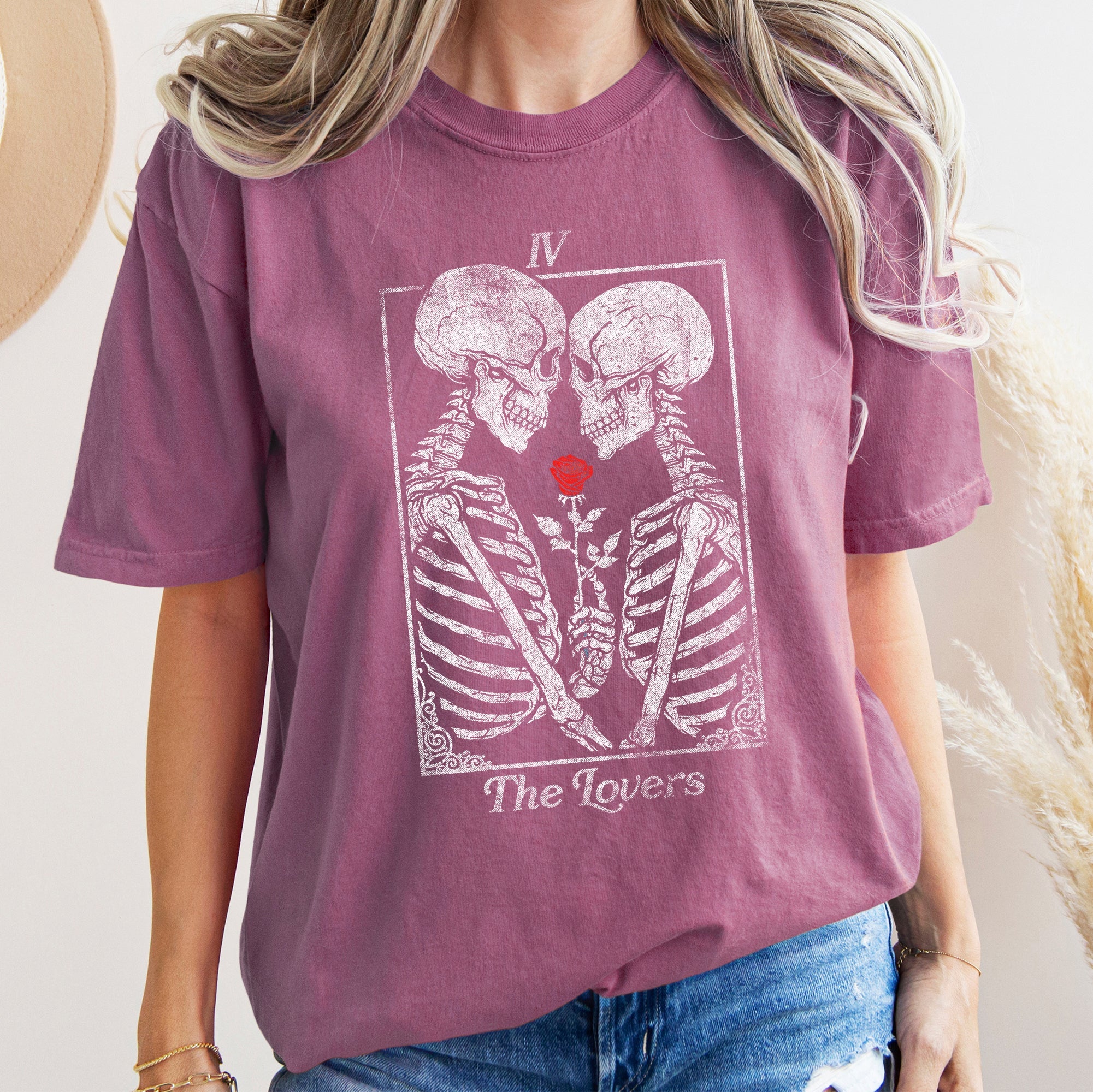 The Lovers Tarot Skeletons Mystical Magic Valentine's Day Edition Comfort Colors Tee