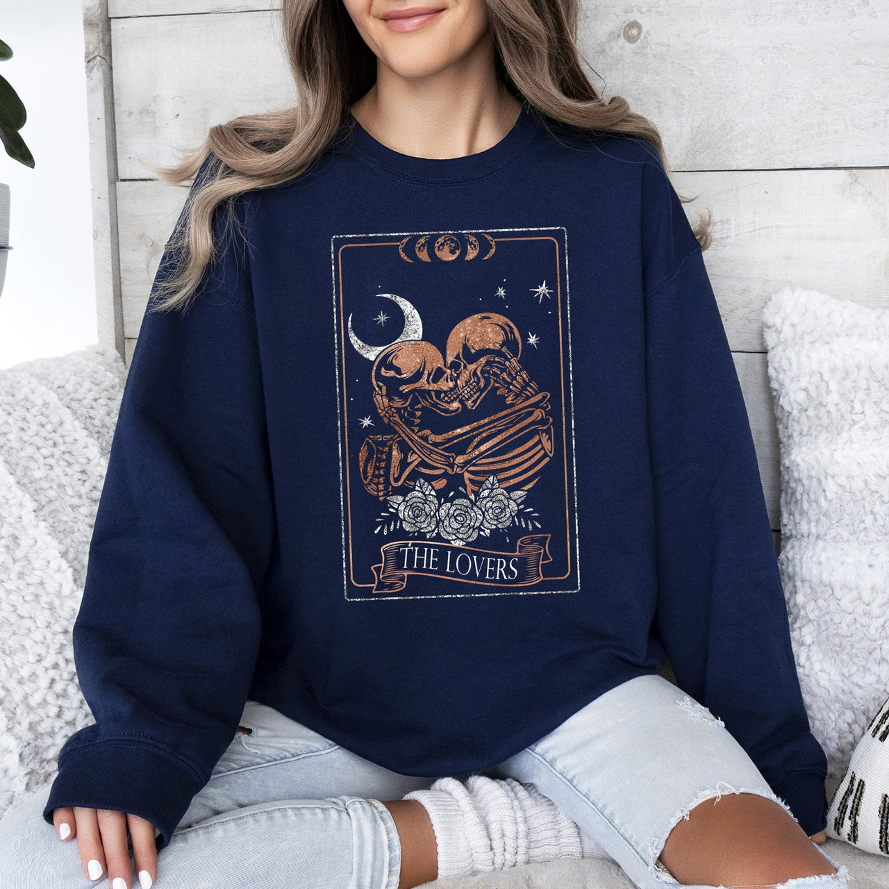 The Lovers Tarot Moon Skeletons Mystical Magic Valentine's Day Limited Edition Sweatshirt
