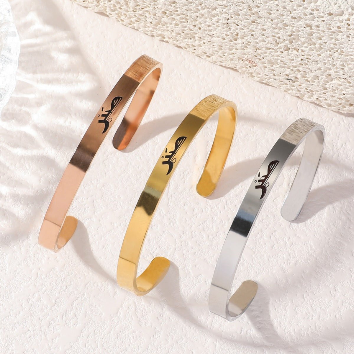 Titanium Steel Letter C Shape Open Bracelet(MAC229)(WITH GIFT BOX)