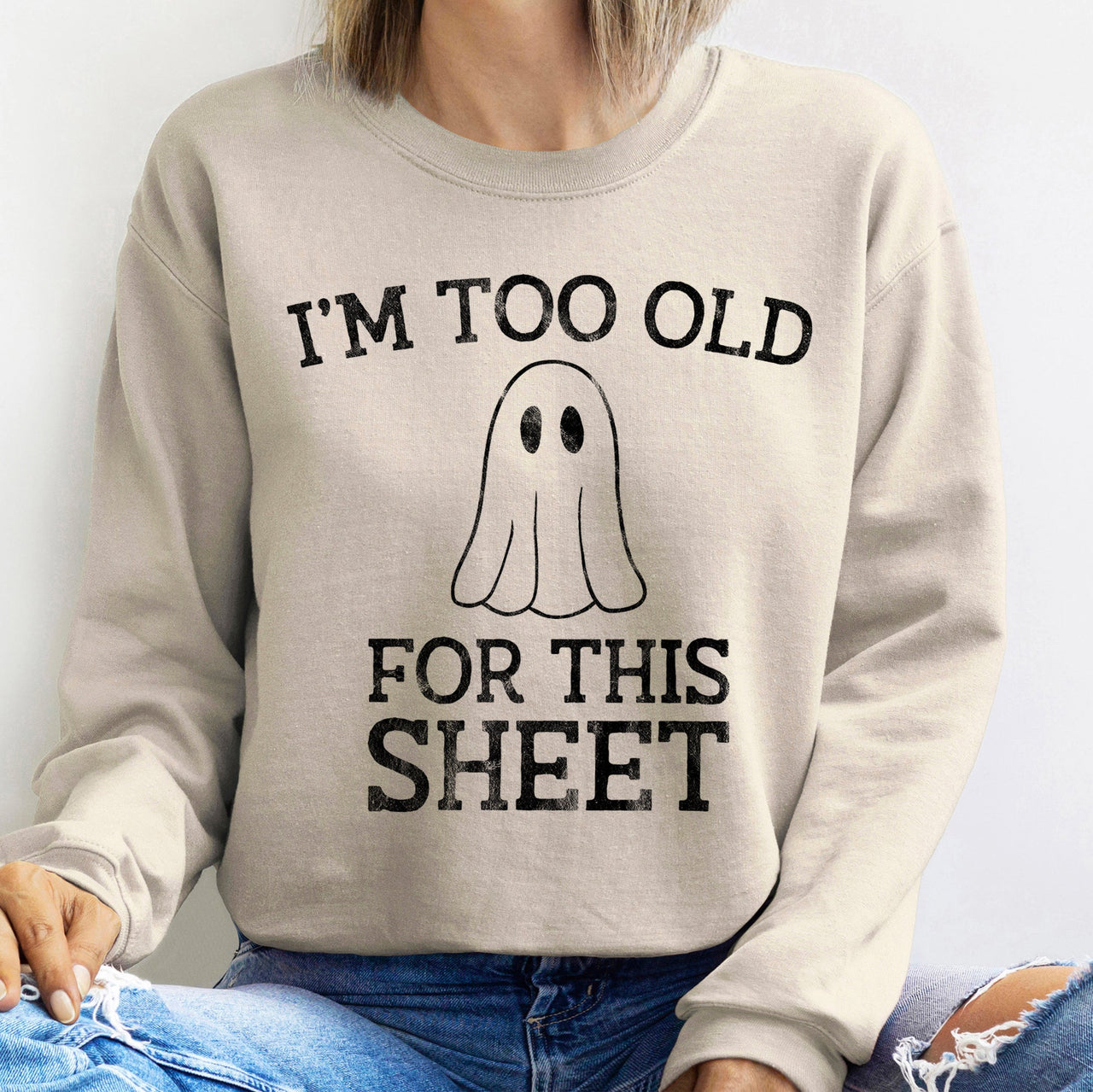 I'm Too Old Vintage Halloween Nostalgic Cozy Fleece Lined Retro Party Edition Sweatshirt