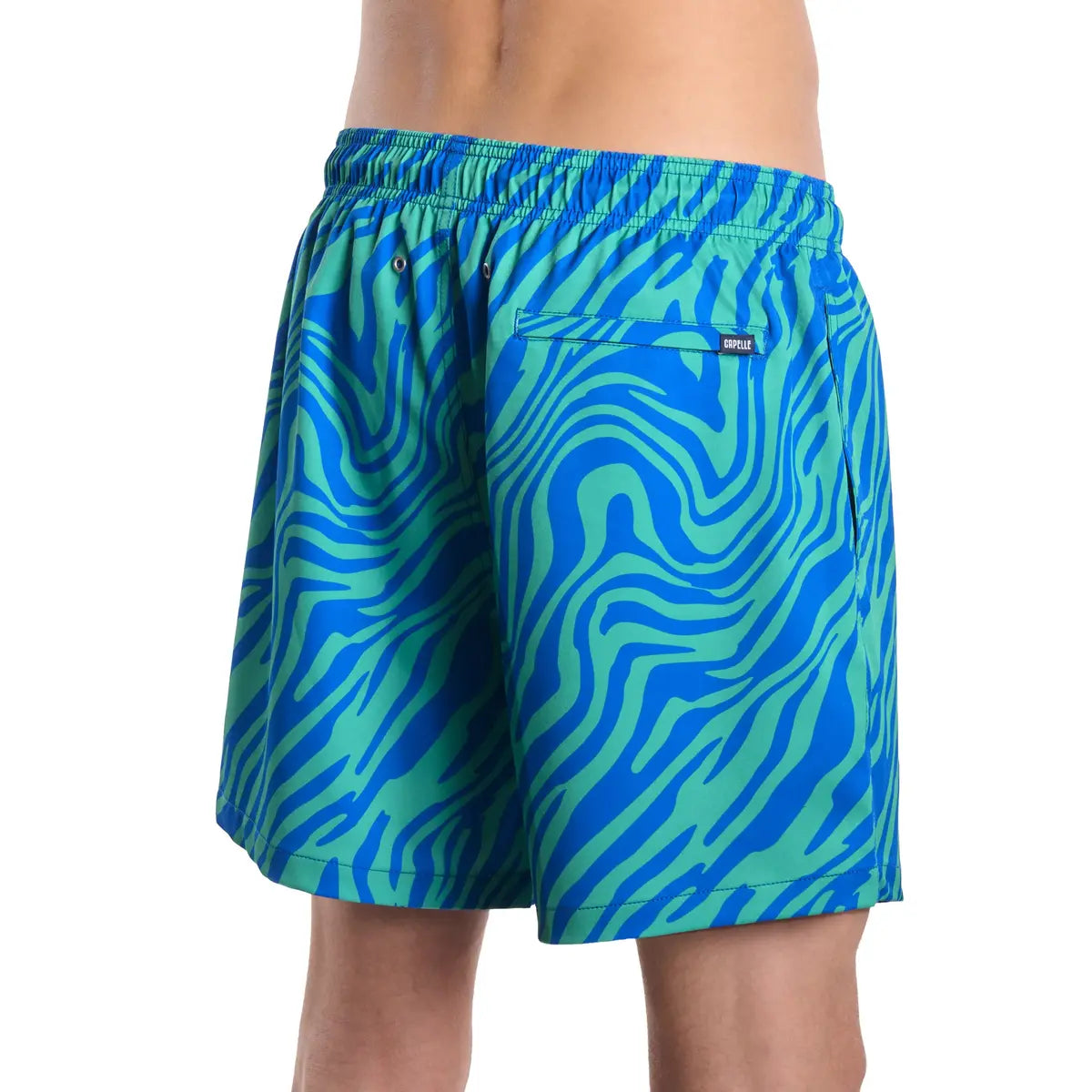 Men’s Premium Compression-Lined Hybrid Shorts – Tropical Swirl-Ocean and Palm