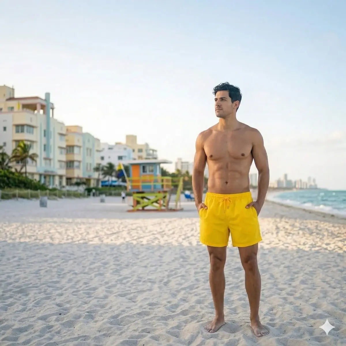 Men’s Premium Compression-Lined Hybrid Shorts – True Yellow