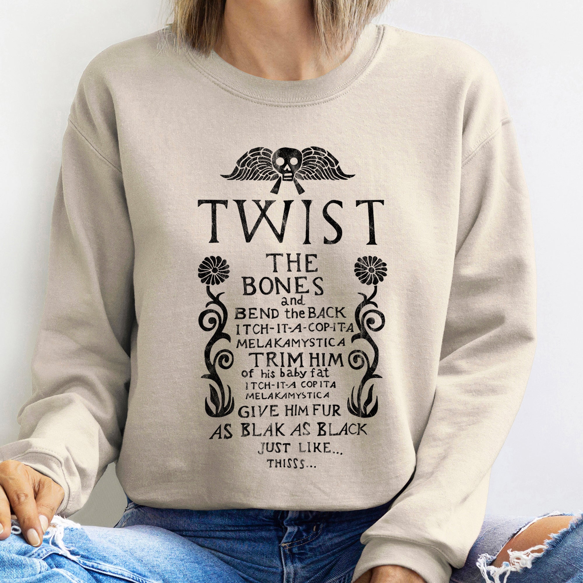 Twist The Bones Vintage Halloween Cozy Fleece Graphic Limited Edition Sweatshirt