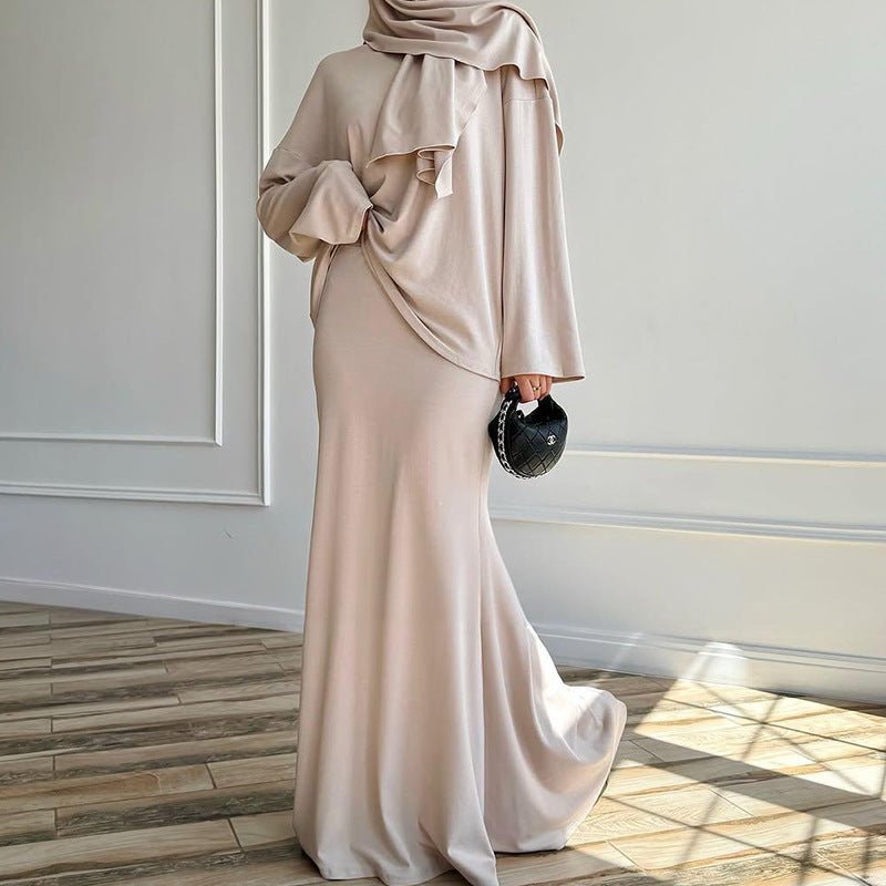 Two-Piece Modest Set with Attached Hijab (MS381)