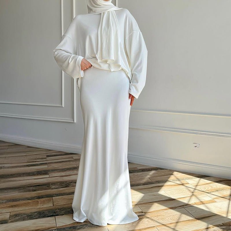 Two-Piece Modest Set with Attached Hijab (MS381)
