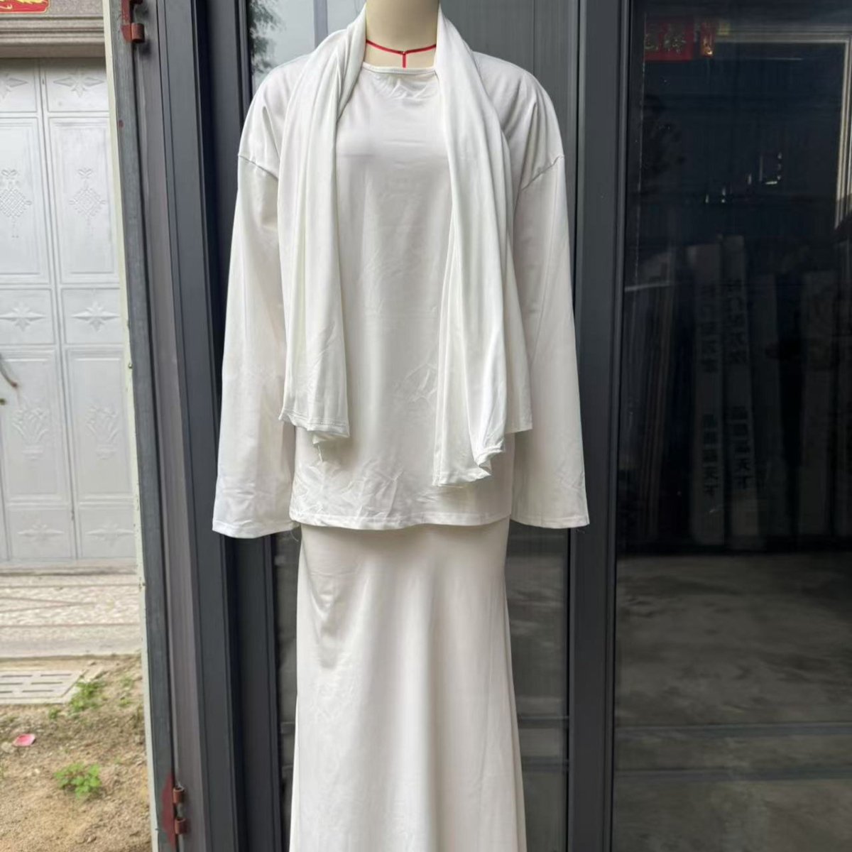 Two-Piece Modest Set with Attached Hijab (MS381)