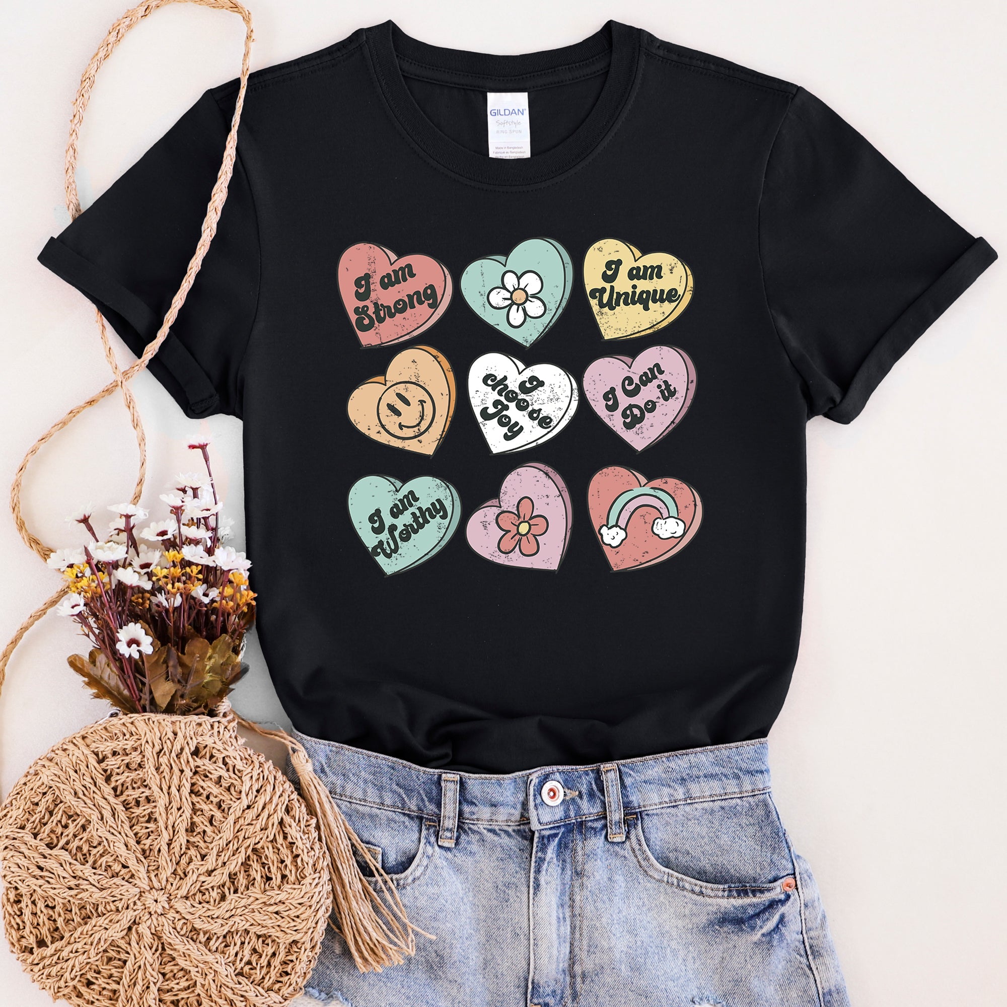 Valentine's Sweet Hearts Candy Heart Edition Premium Soft Lightweight Everyday Graphic Tee