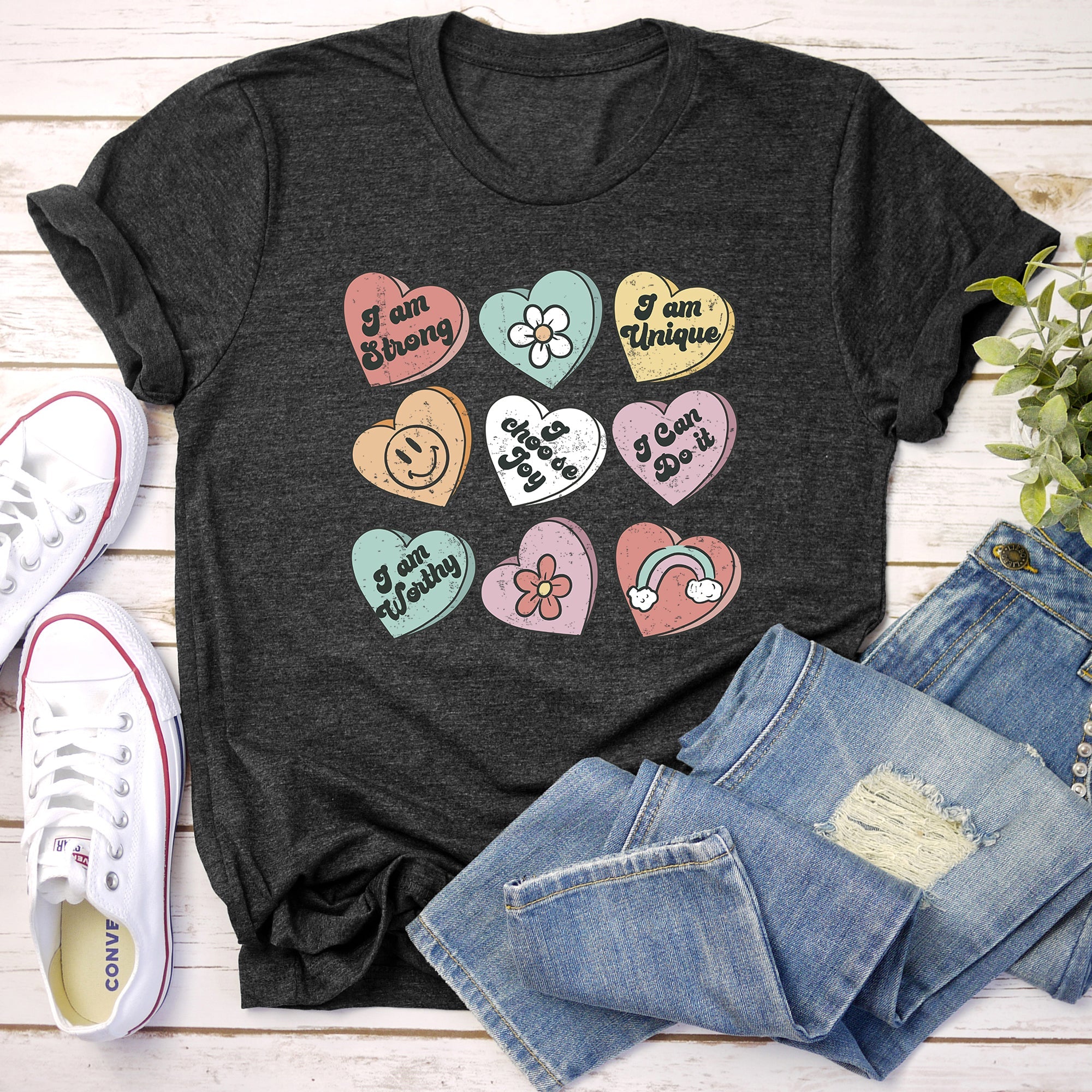 Valentine's Sweet Hearts Candy Heart Edition Premium Soft Lightweight Everyday Graphic Tee