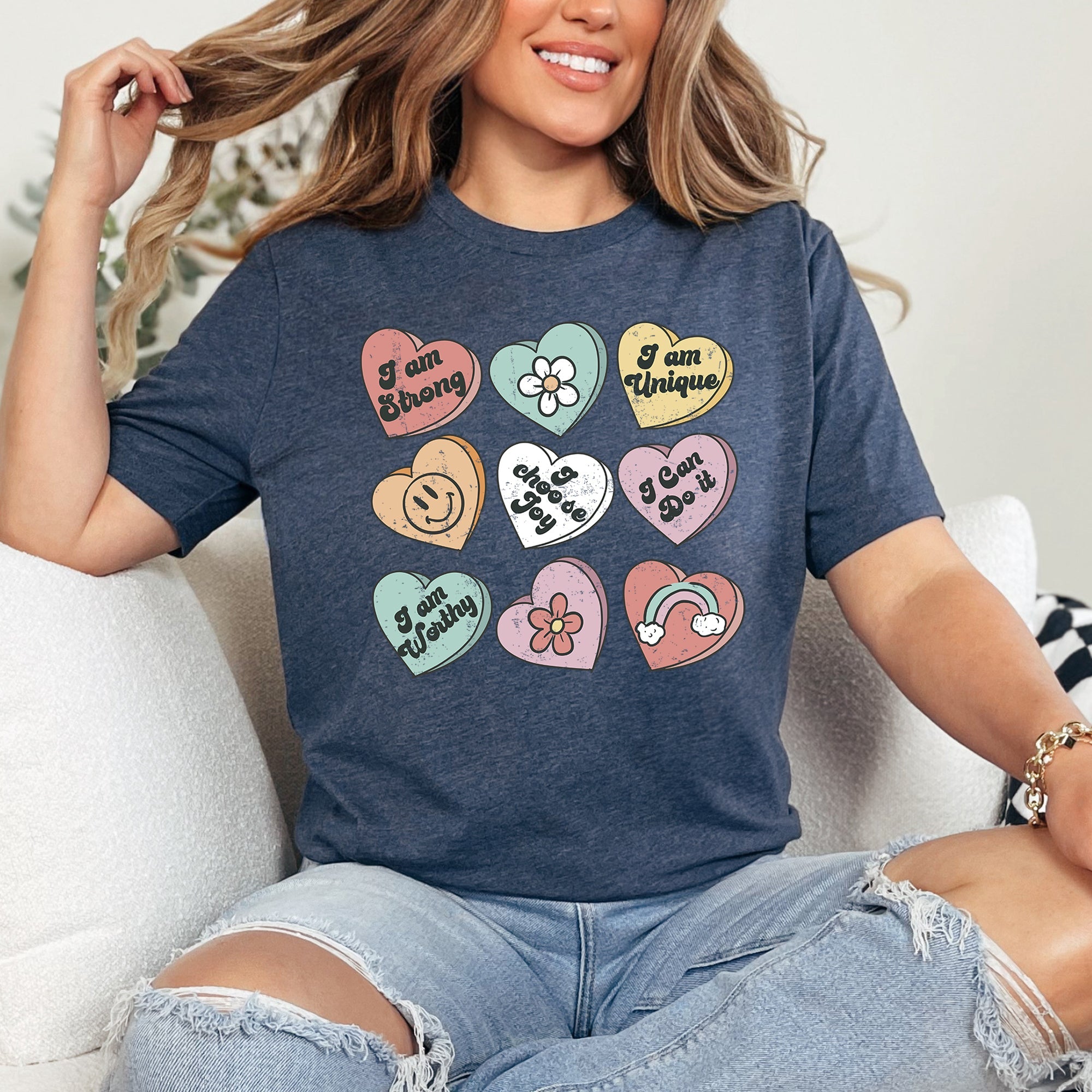 Valentine's Sweet Hearts Candy Heart Edition Premium Soft Lightweight Everyday Graphic Tee