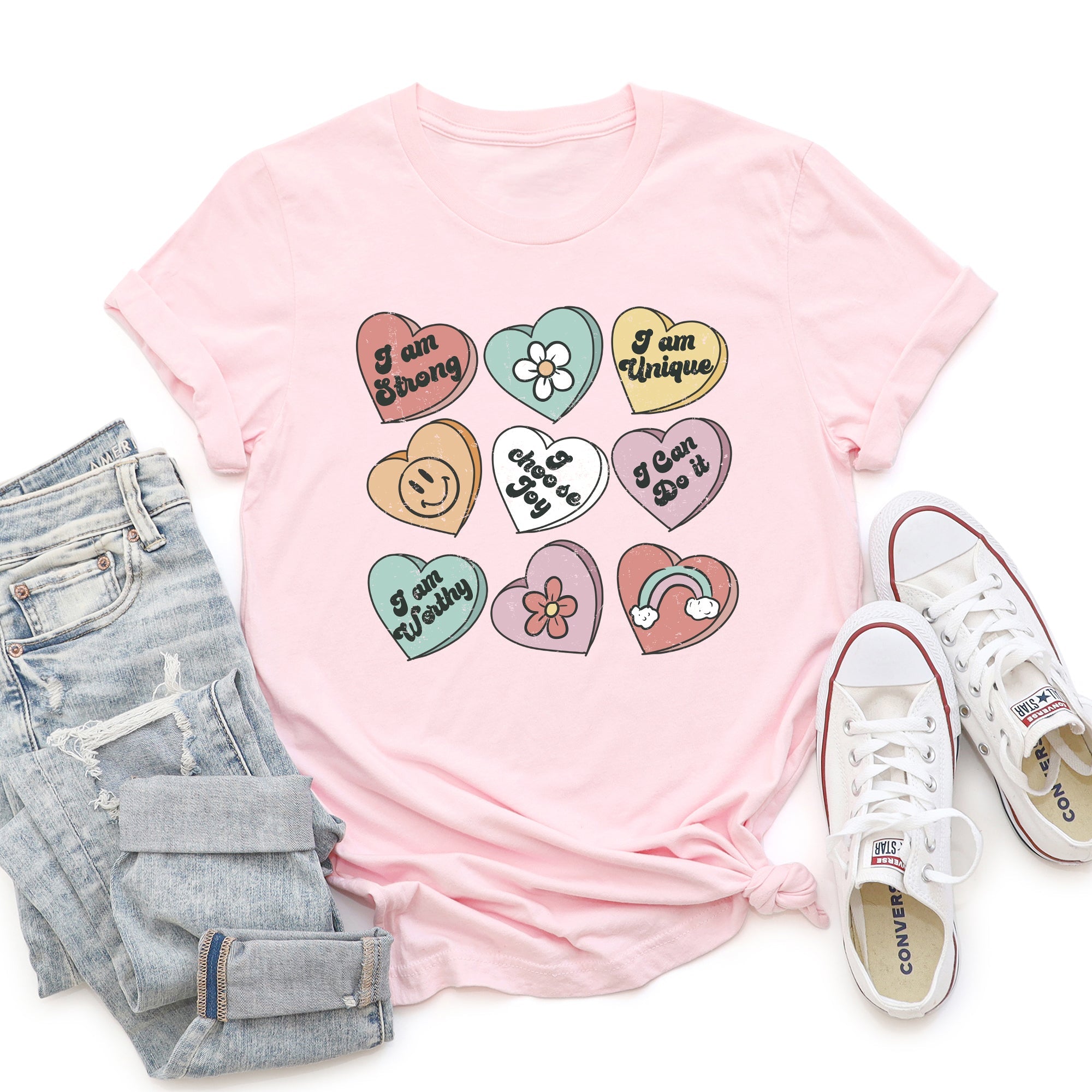 Valentine's Sweet Hearts Candy Heart Edition Premium Soft Lightweight Everyday Graphic Tee