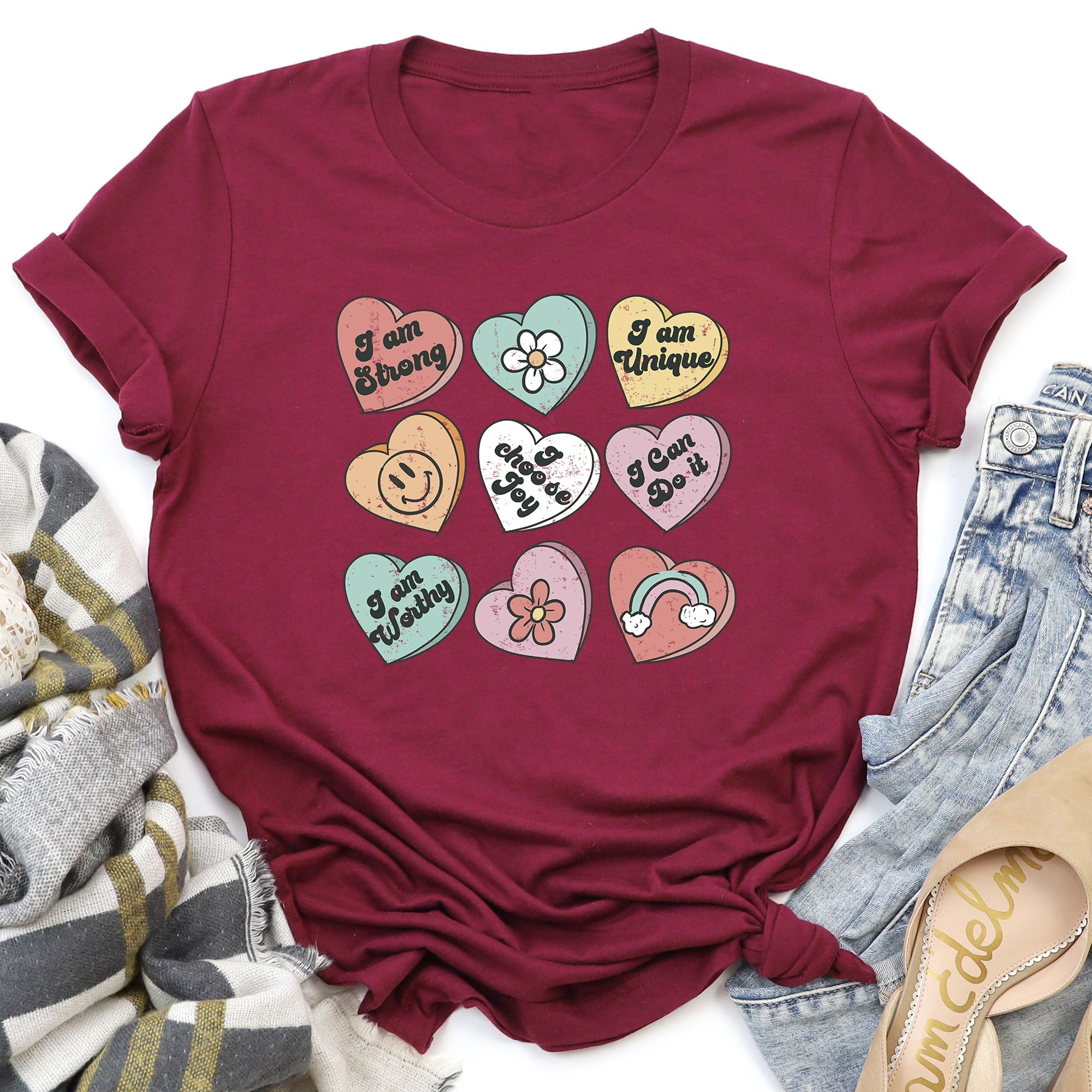 Valentine's Sweet Hearts Candy Heart Edition Premium Soft Lightweight Everyday Graphic Tee