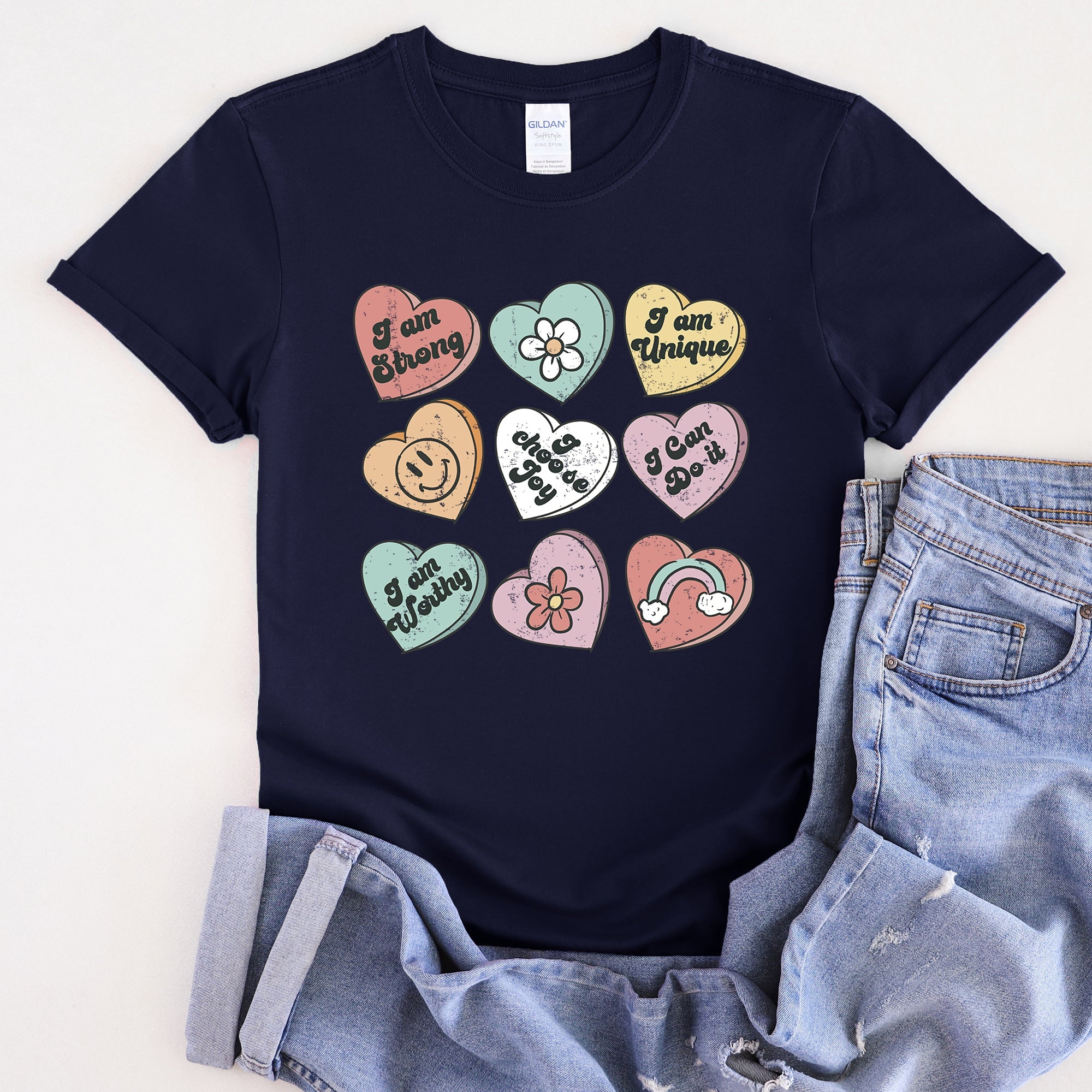 Valentine's Sweet Hearts Candy Heart Edition Premium Soft Lightweight Everyday Graphic Tee
