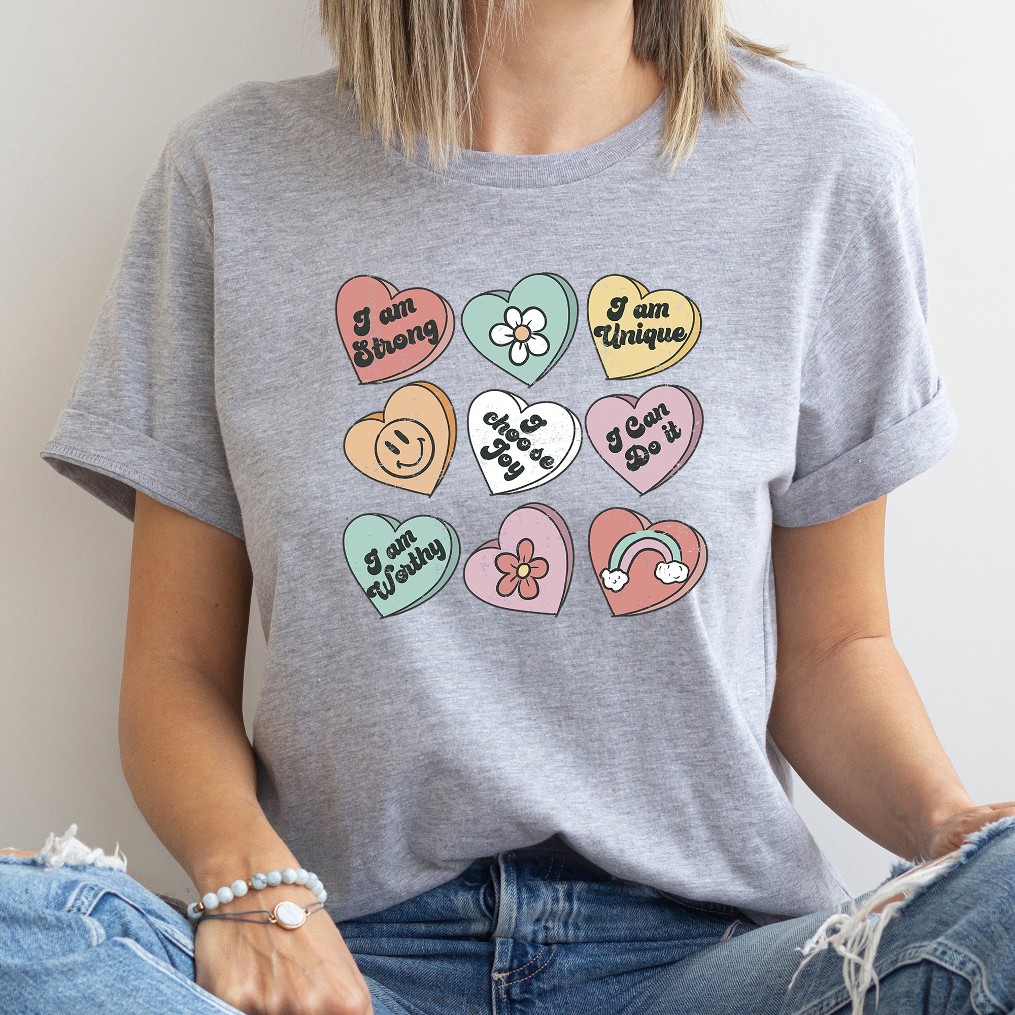 Valentine's Sweet Hearts Candy Heart Edition Premium Soft Lightweight Everyday Graphic Tee